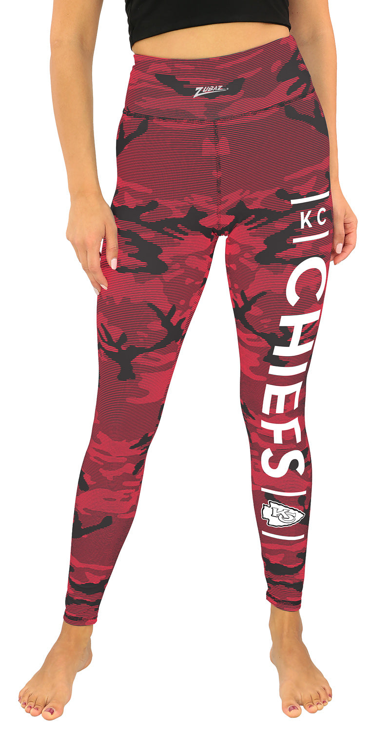 Zubaz NFL Women's Goal Line Camo Line Leggings, Kansas City Chiefs