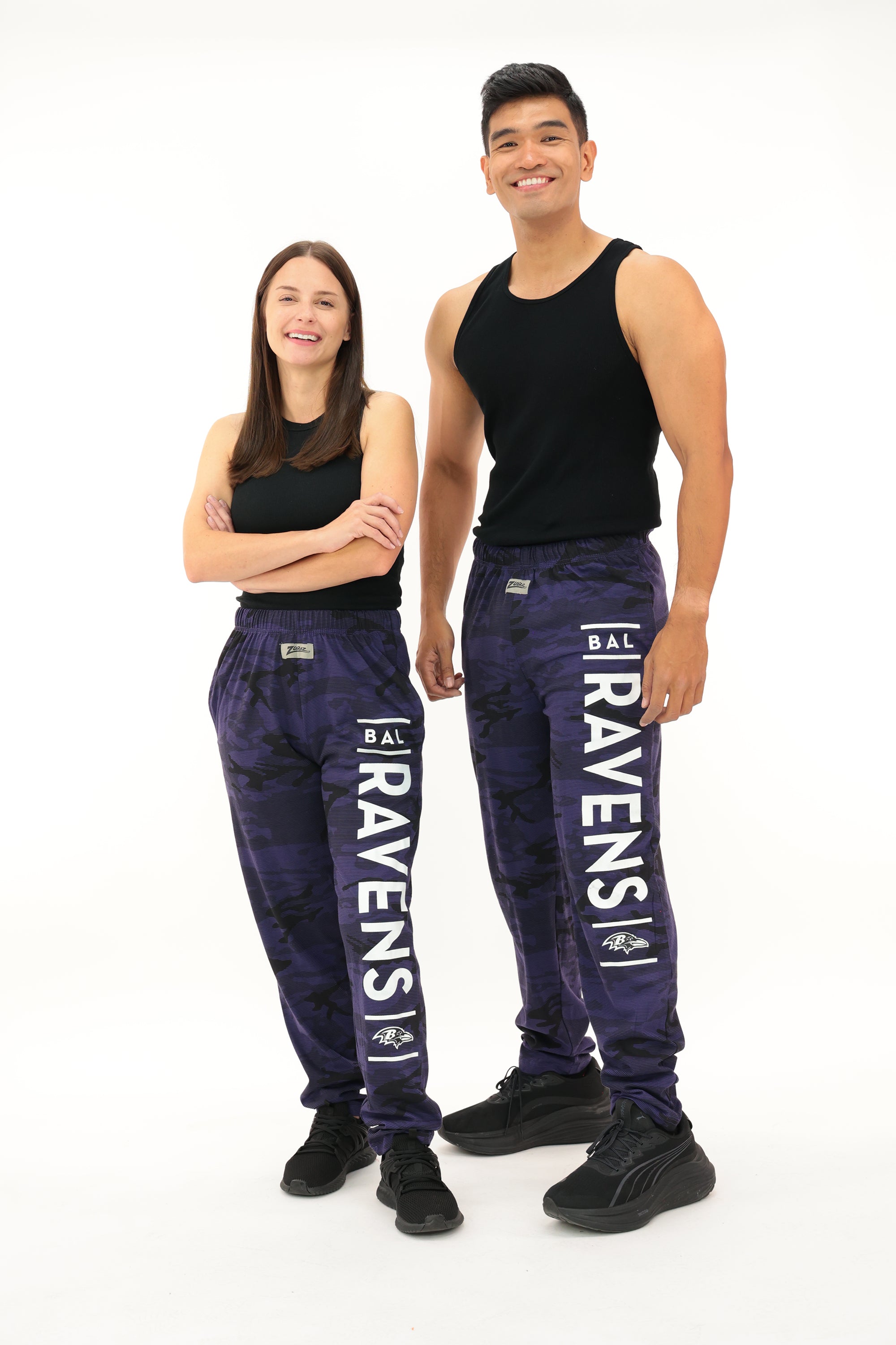 Zubaz NFL Adult Unisex Z88 Camo Lines Pants, Baltimore Ravens