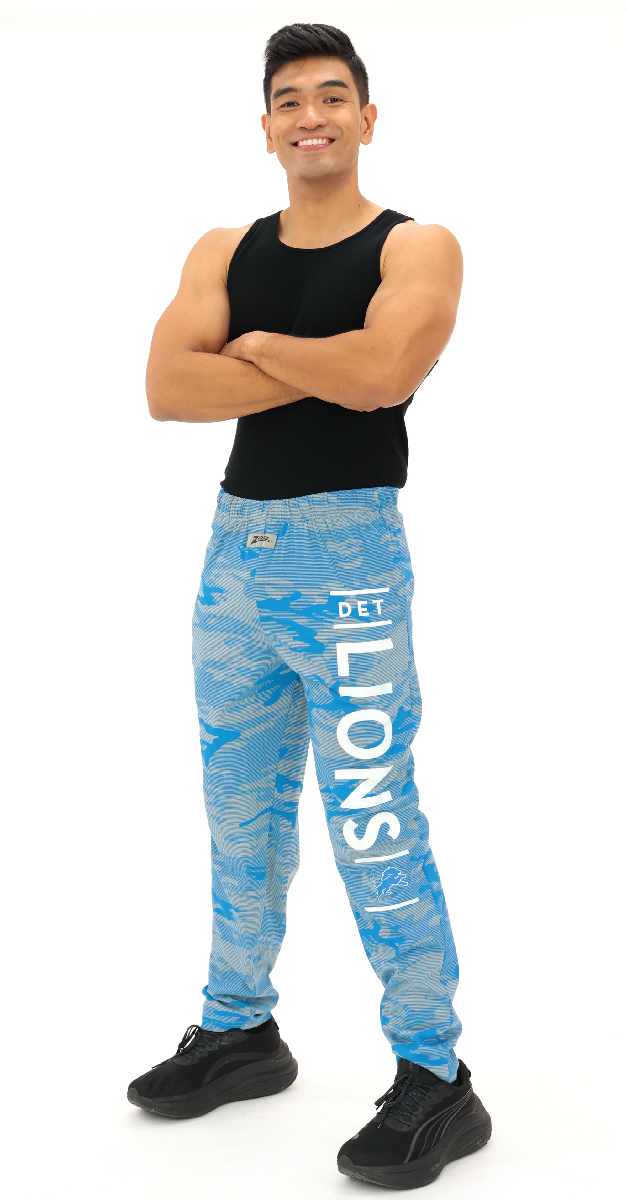 Zubaz NFL Adult Unisex Z88 Camo Lines Pants, Detroit Lions