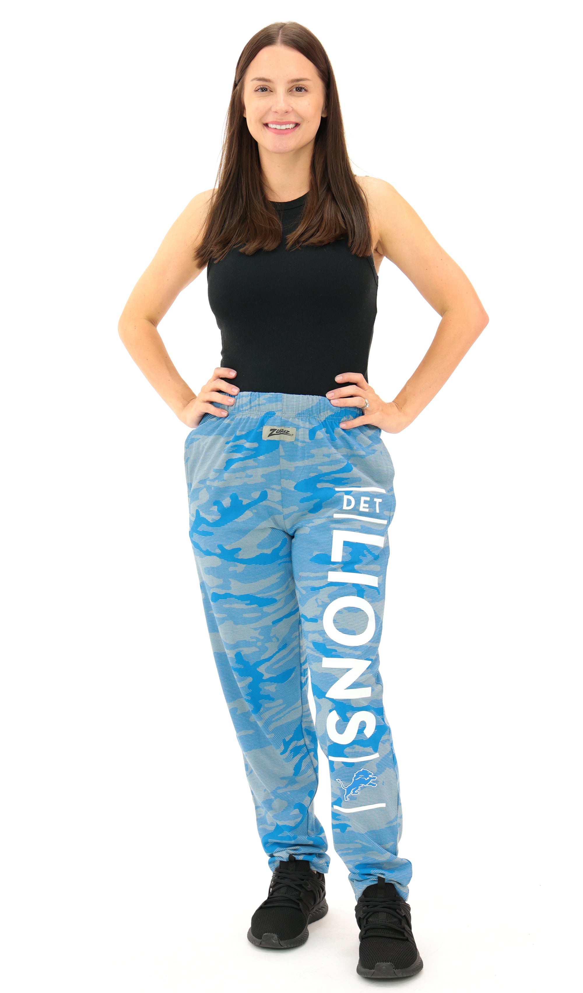Zubaz NFL Adult Unisex Z88 Camo Lines Pants, Detroit Lions