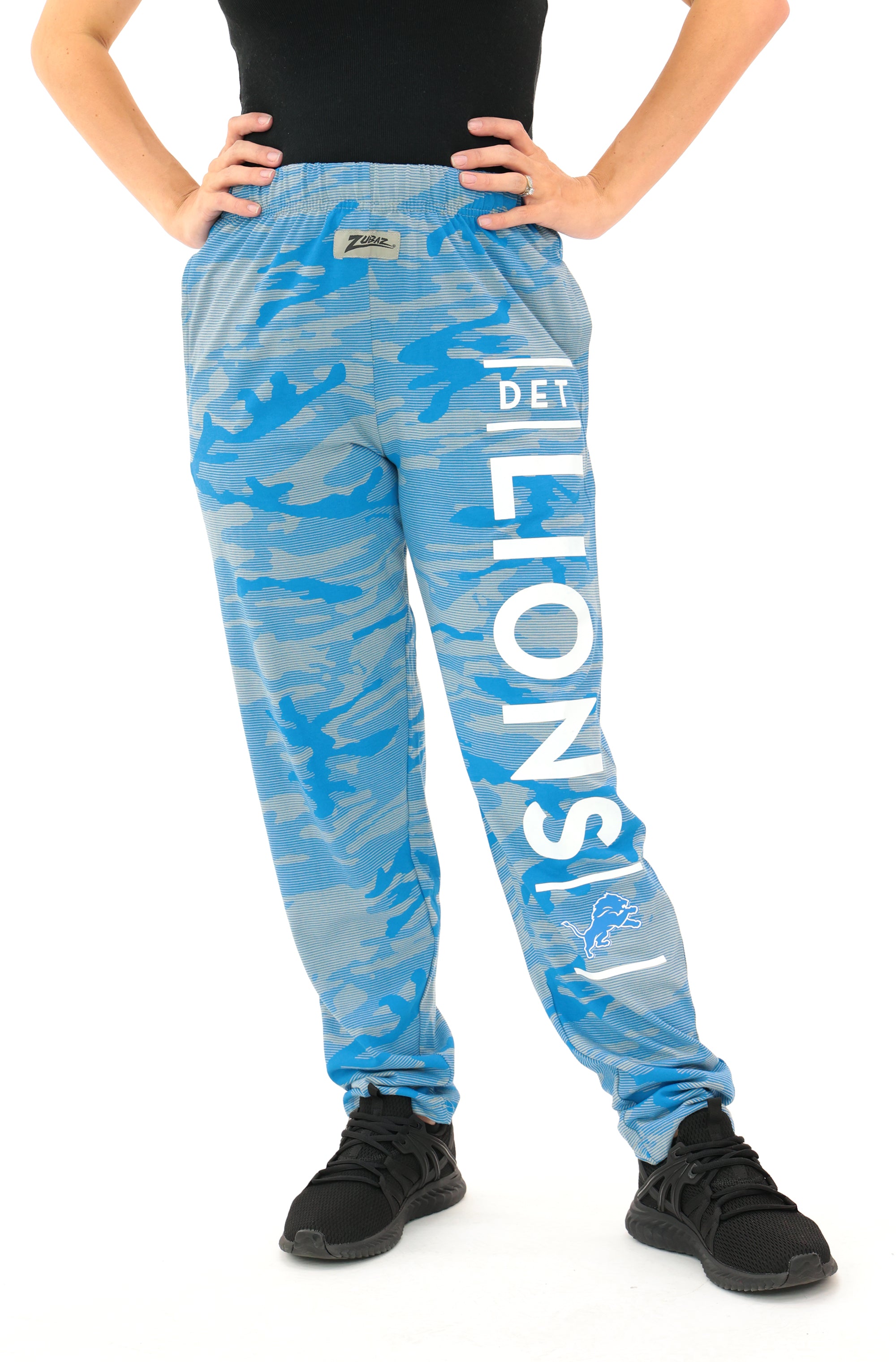 Zubaz NFL Adult Unisex Z88 Camo Lines Pants, Detroit Lions