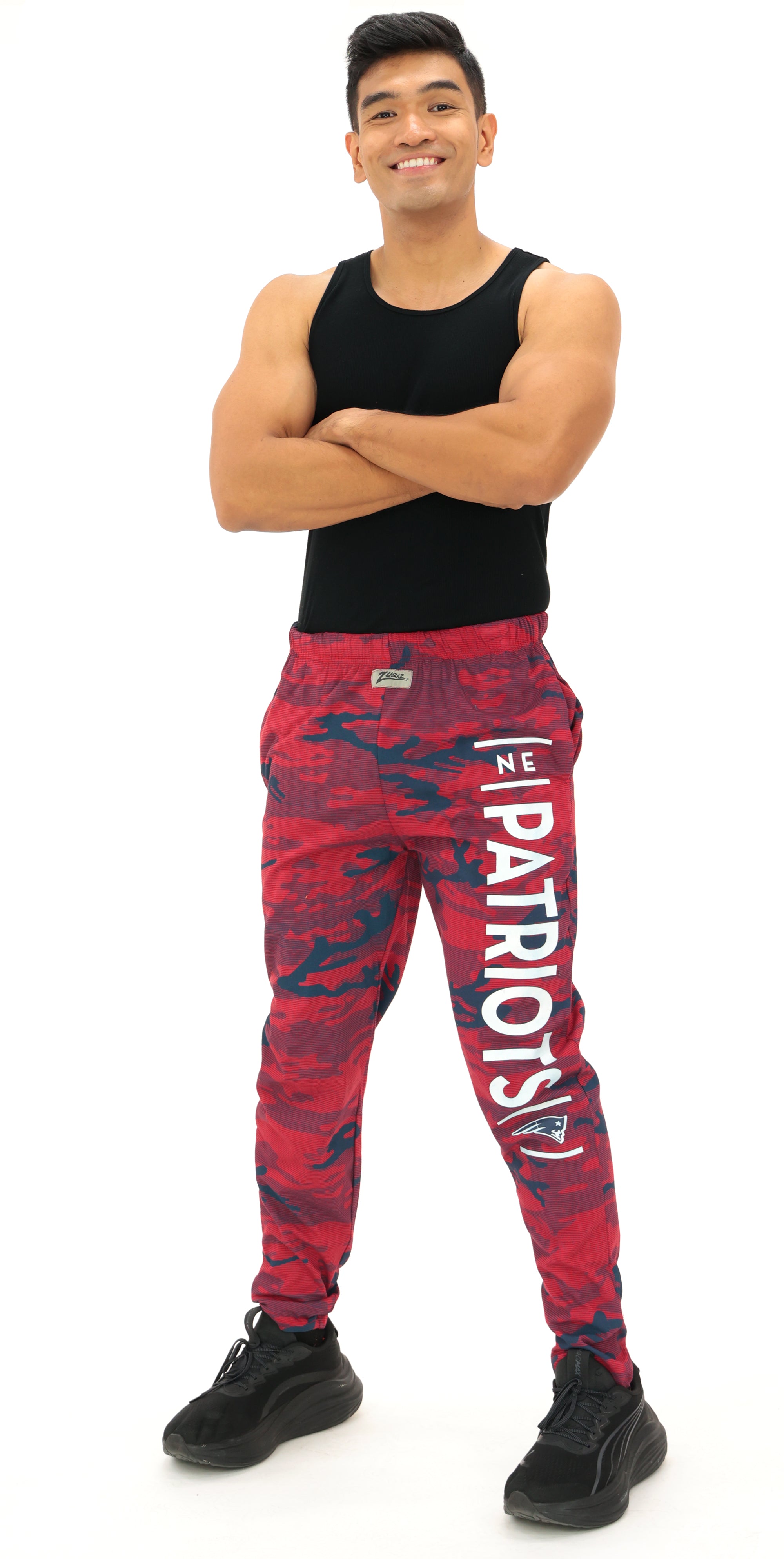 Zubaz NFL Adult Unisex Z88 Camo Lines Pants, New England Patriots