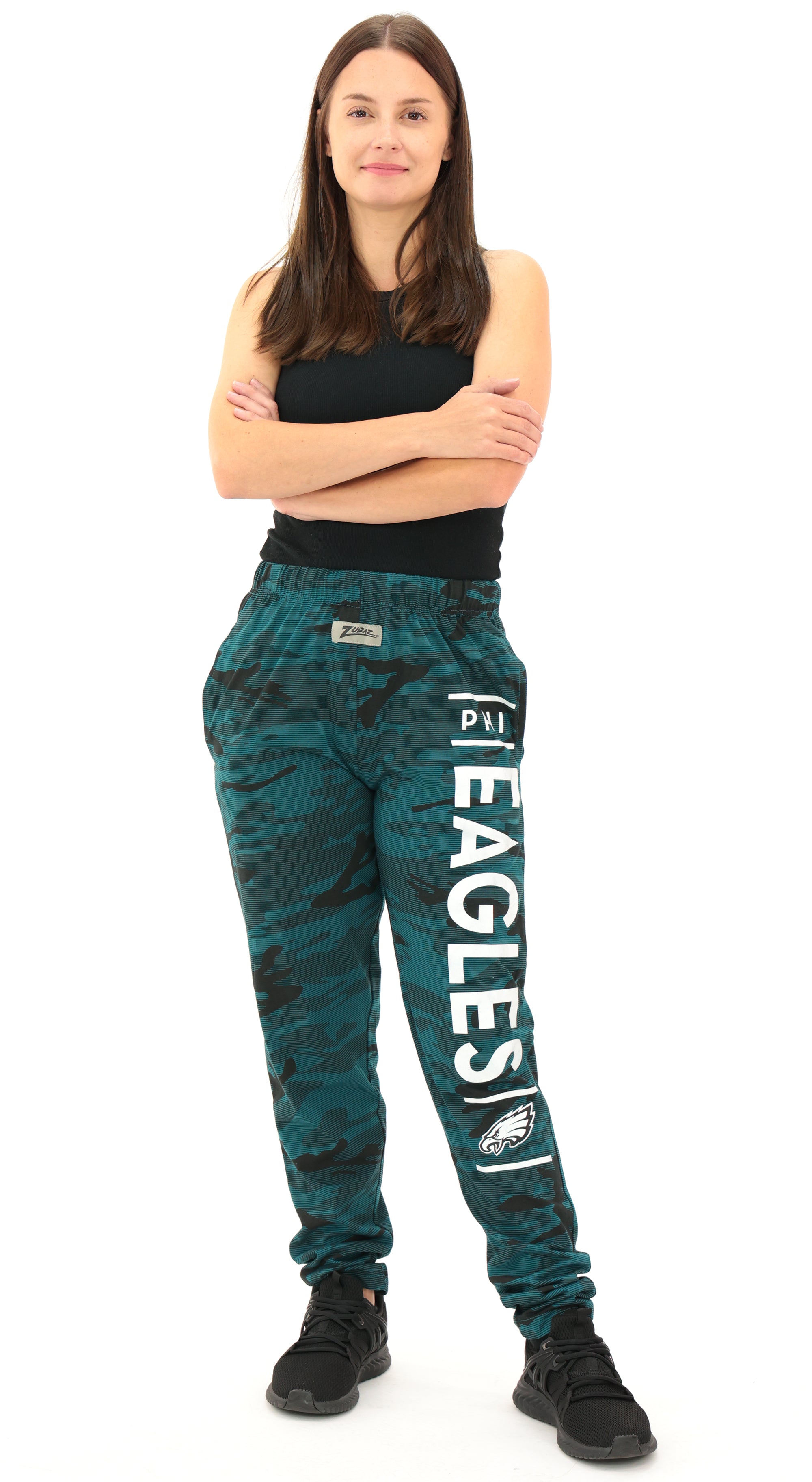Zubaz NFL Adult Unisex Z88 Camo Lines Pants, Philadelphia Eagles