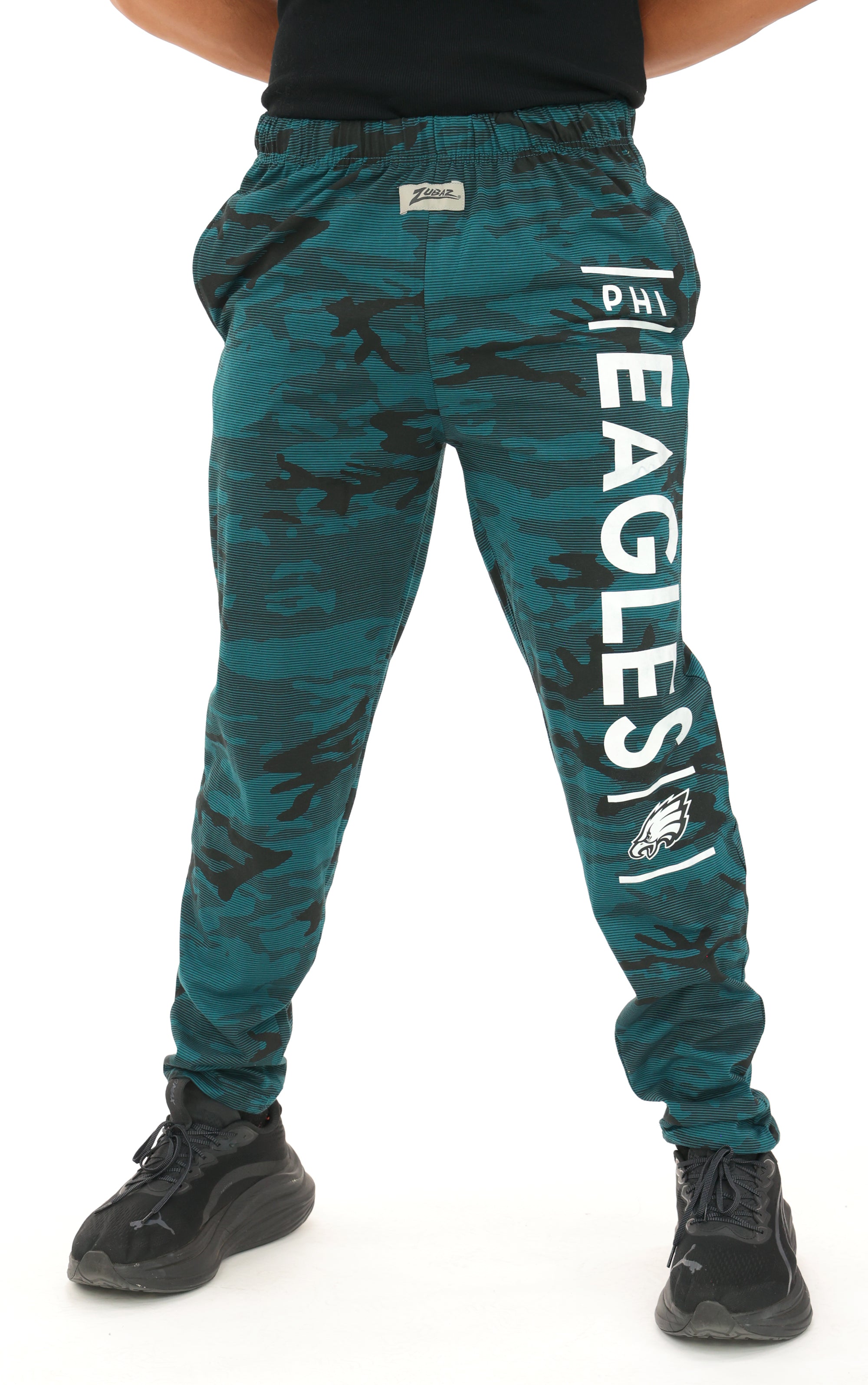 Zubaz NFL Adult Unisex Z88 Camo Lines Pants, Philadelphia Eagles