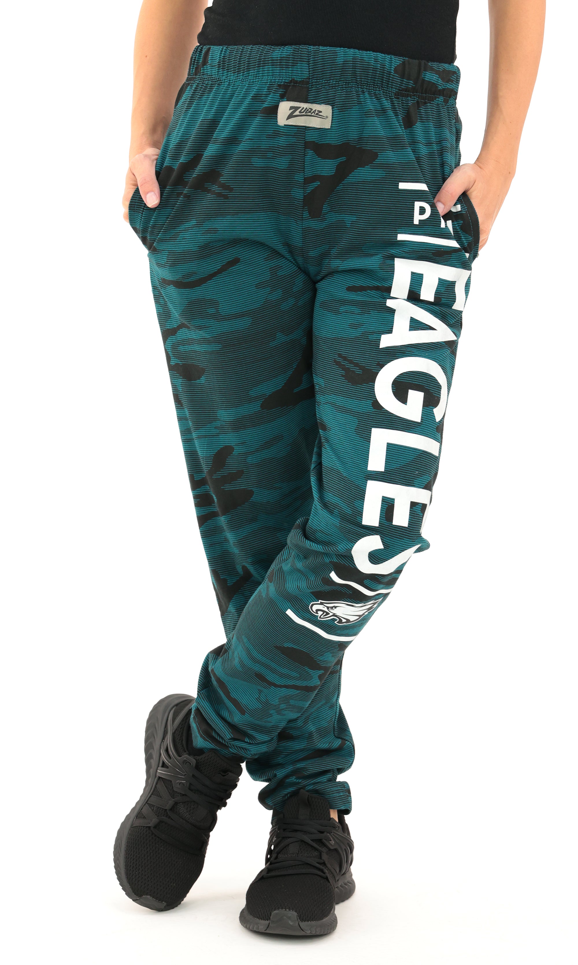 Zubaz NFL Adult Unisex Z88 Camo Lines Pants, Philadelphia Eagles