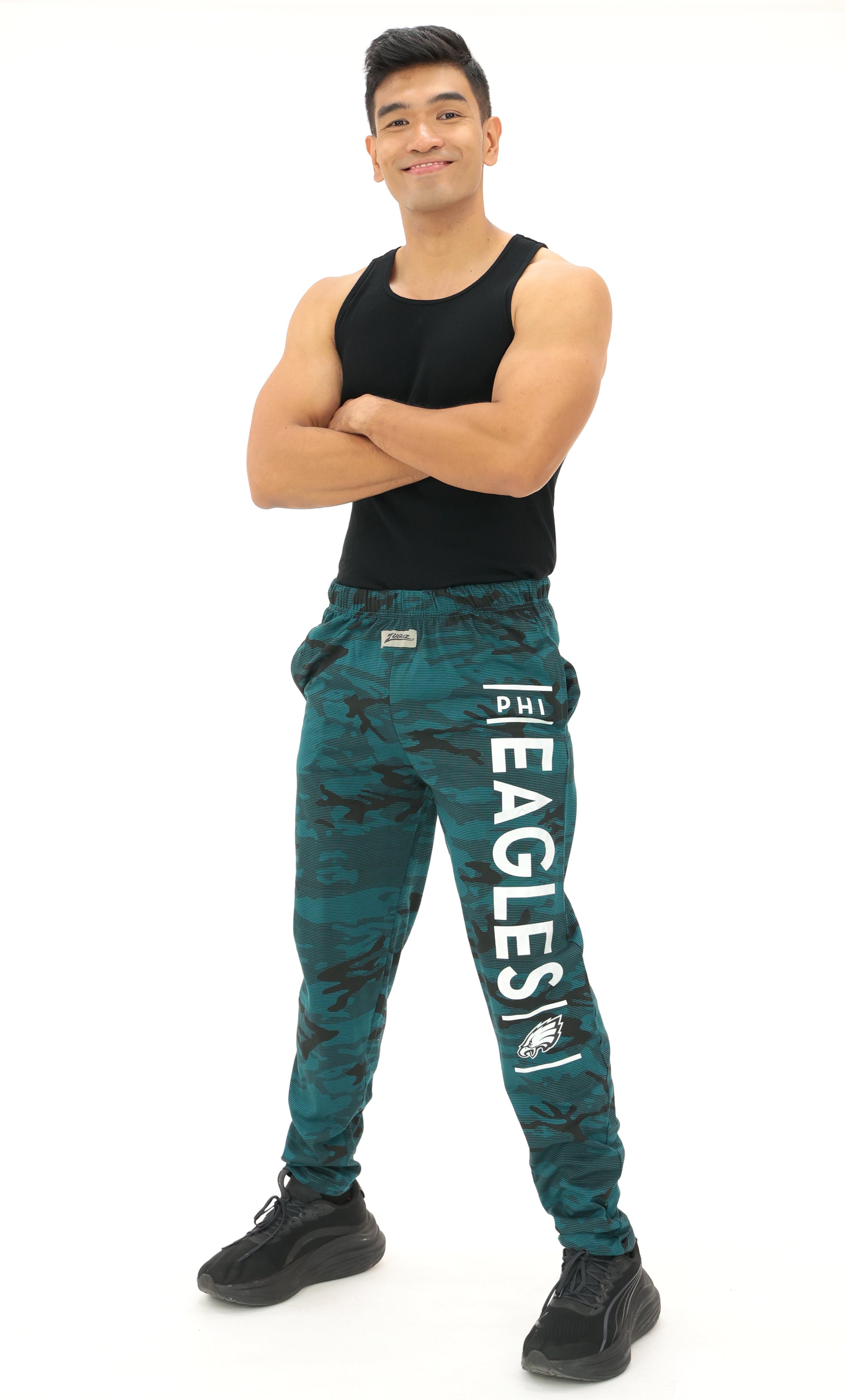 Zubaz NFL Adult Unisex Z88 Camo Lines Pants, Philadelphia Eagles