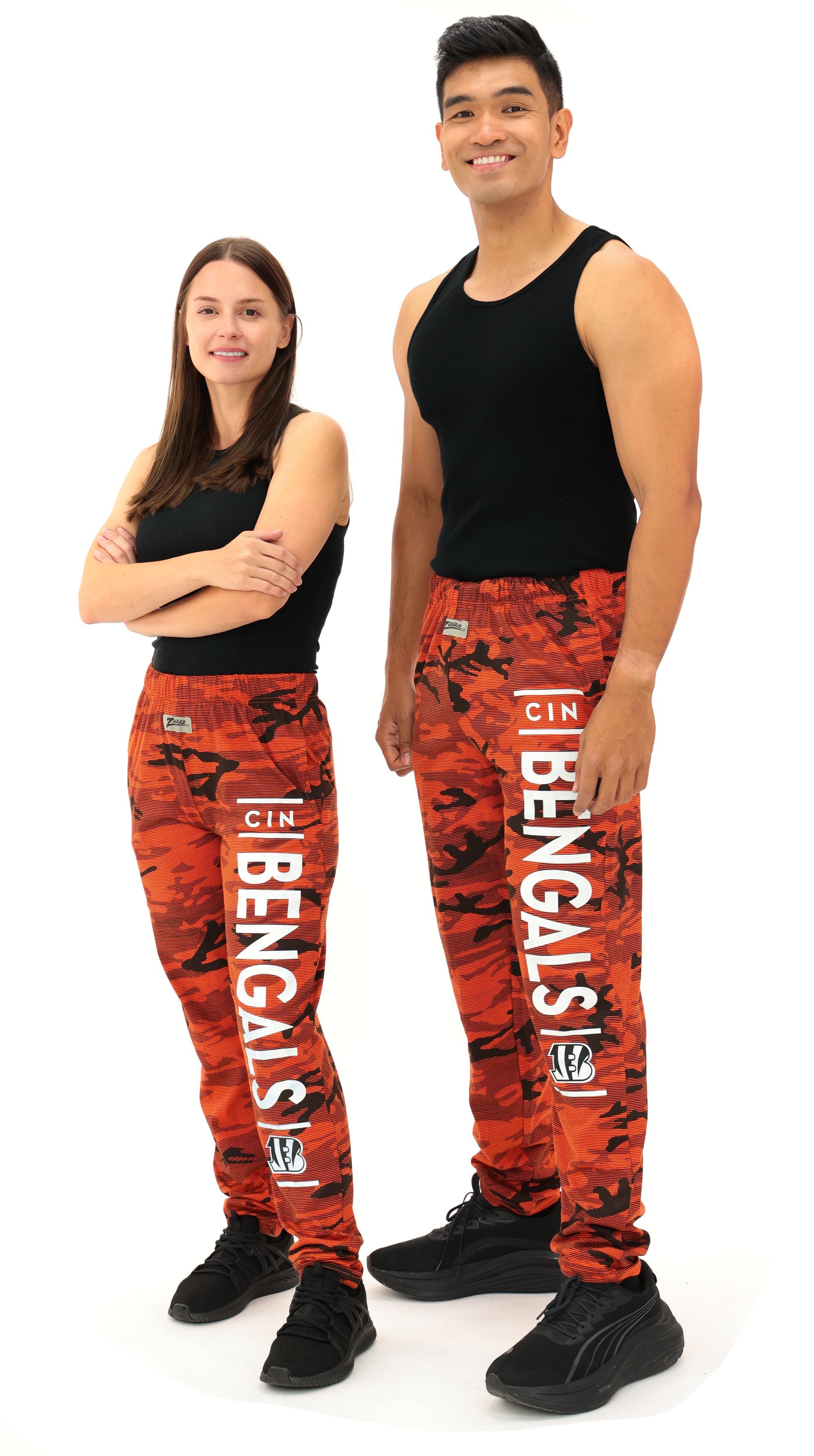 Zubaz NFL Adult Unisex Z88 Camo Lines Pants, Cincinnati Bengals