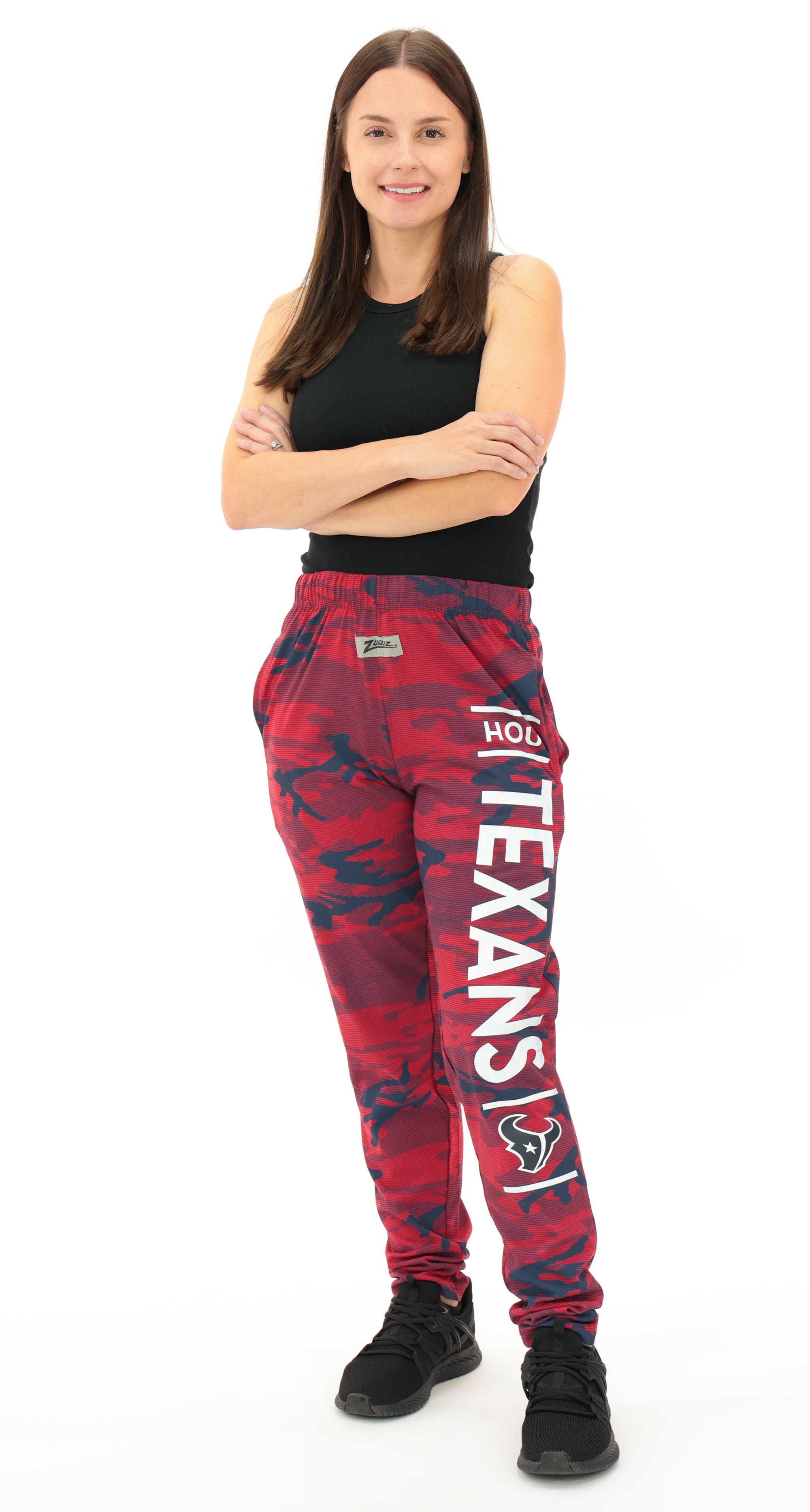 Zubaz NFL Adult Unisex Z88 Camo Lines Pants, Houston Texans