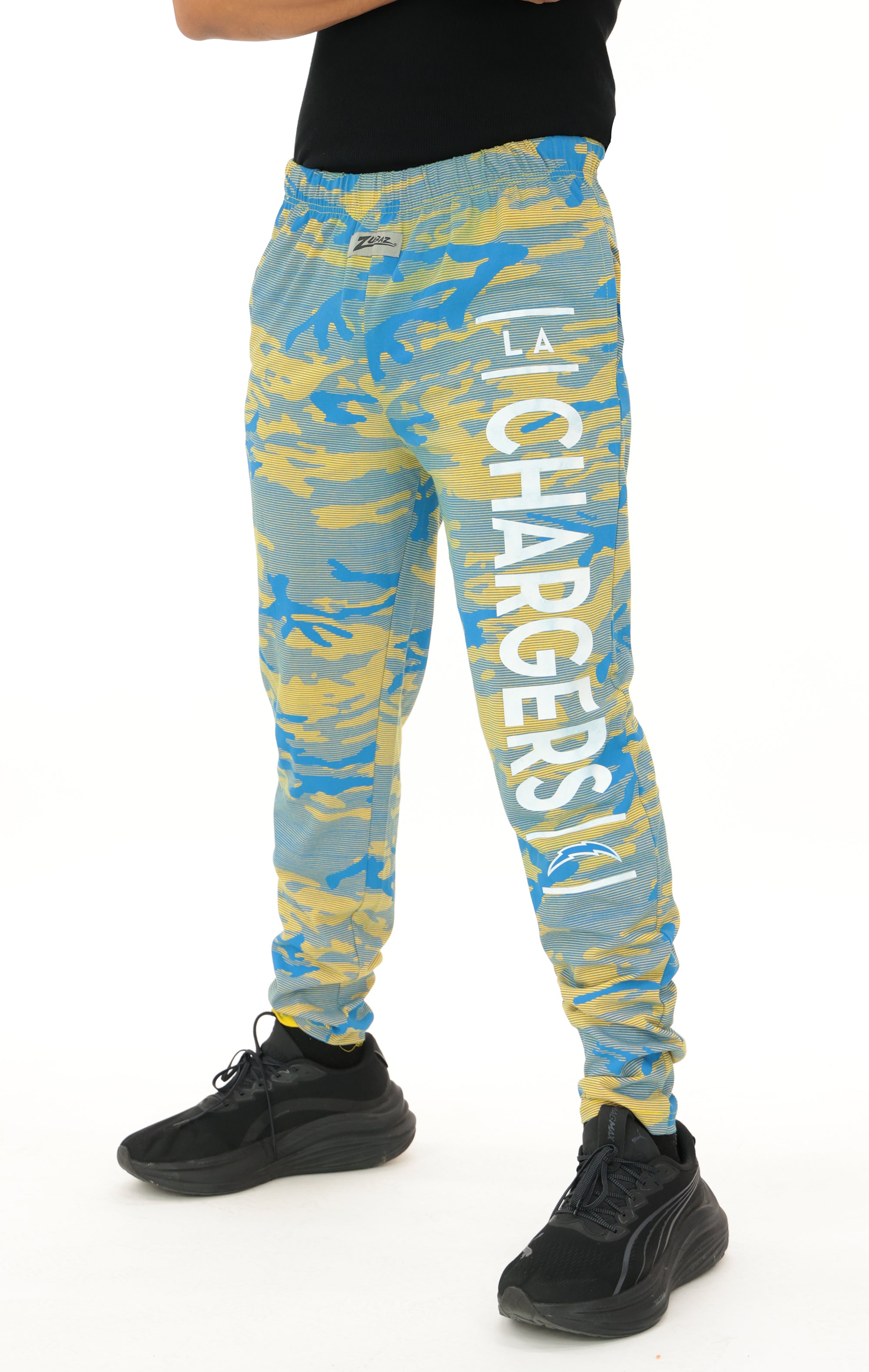 Zubaz NFL Adult Unisex Z88 Camo Lines Pants, Los Angeles Chargers