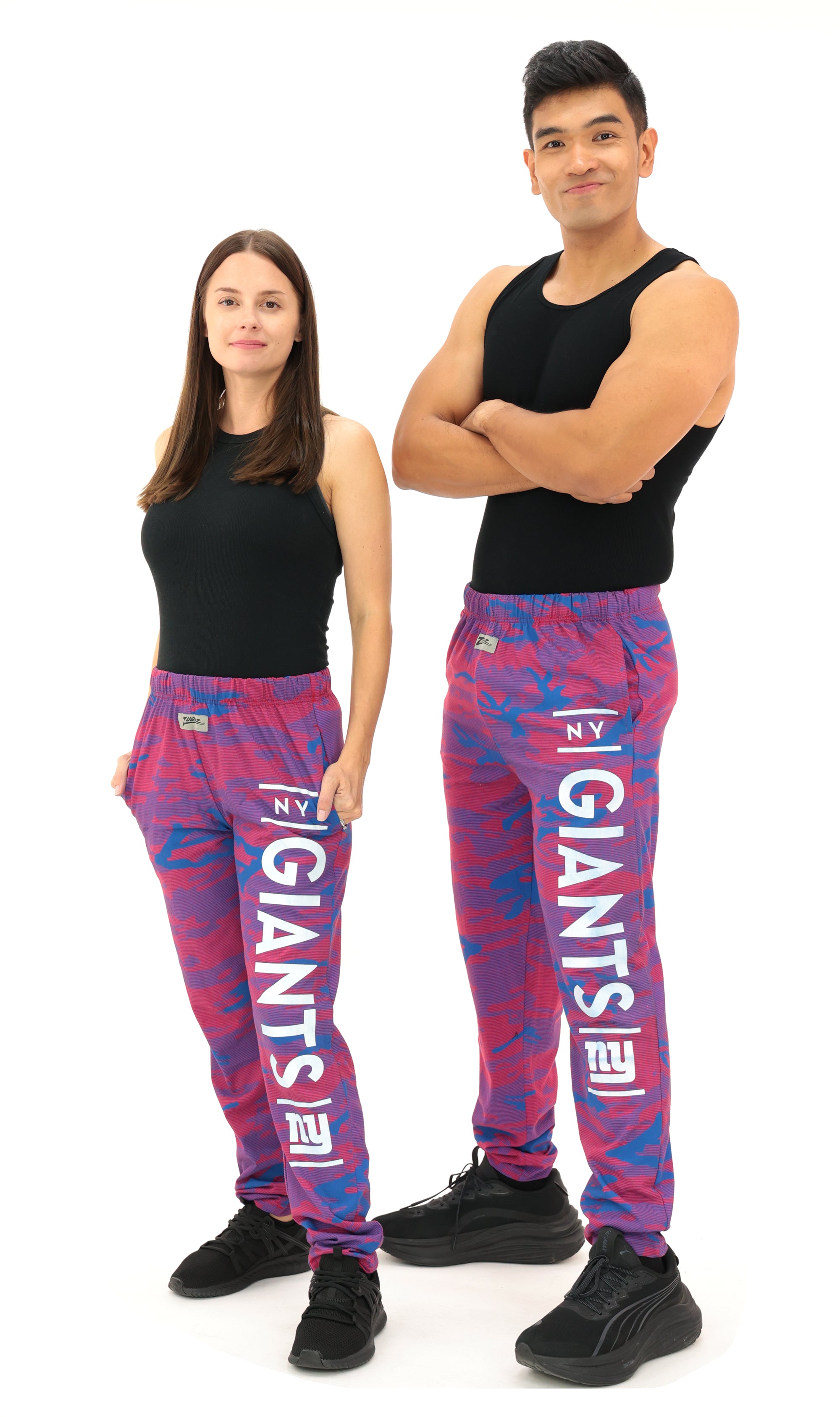 Zubaz NFL Adult Unisex Z88 Camo Lines Pants, New York Giants
