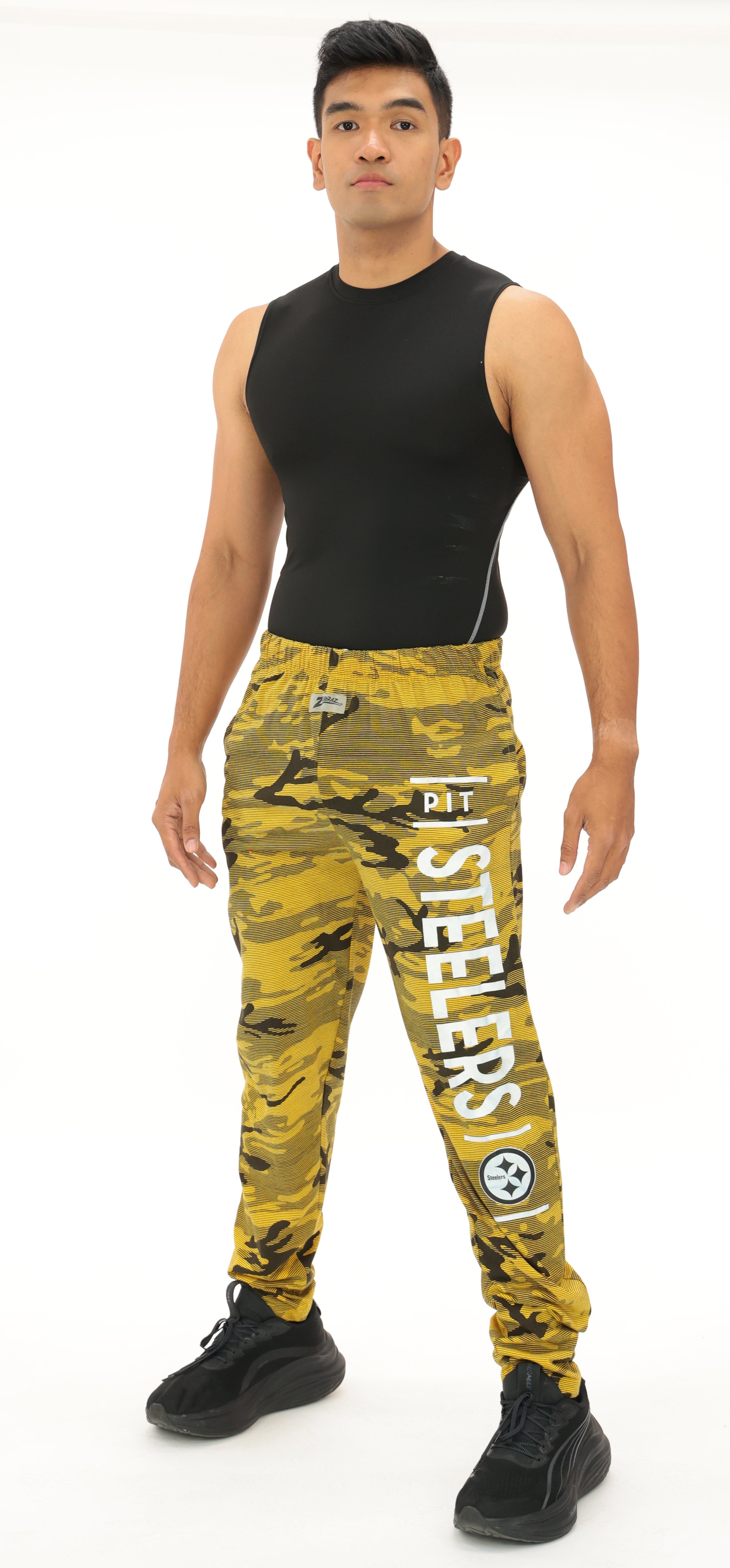 Zubaz NFL Adult Unisex Z88 Camo Lines Pants, Pittsburgh Steelers