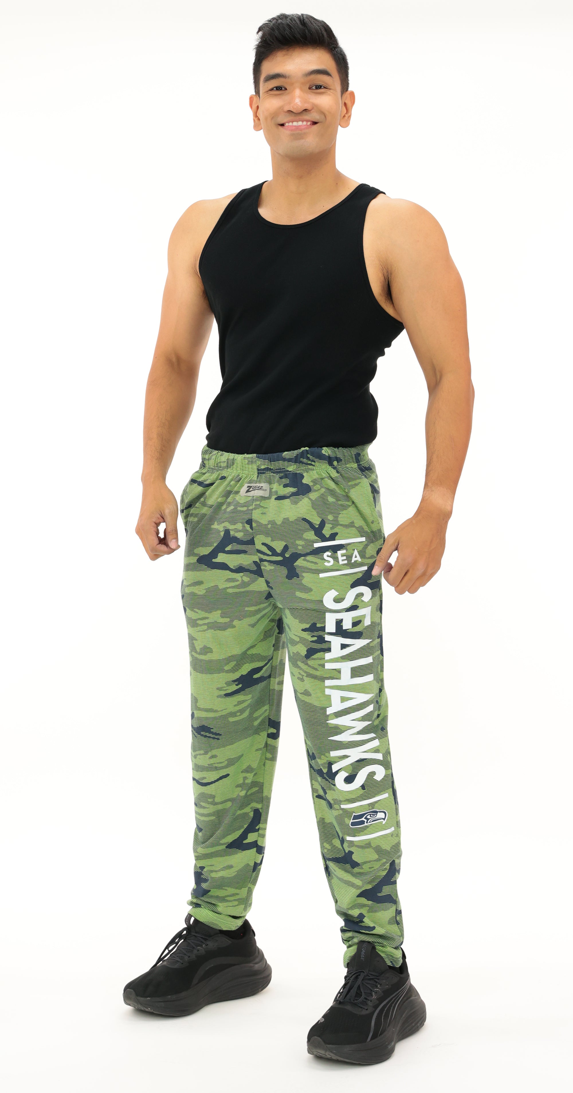 Zubaz NFL Adult Unisex Z88 Camo Lines Pants, Seattle Seahawks