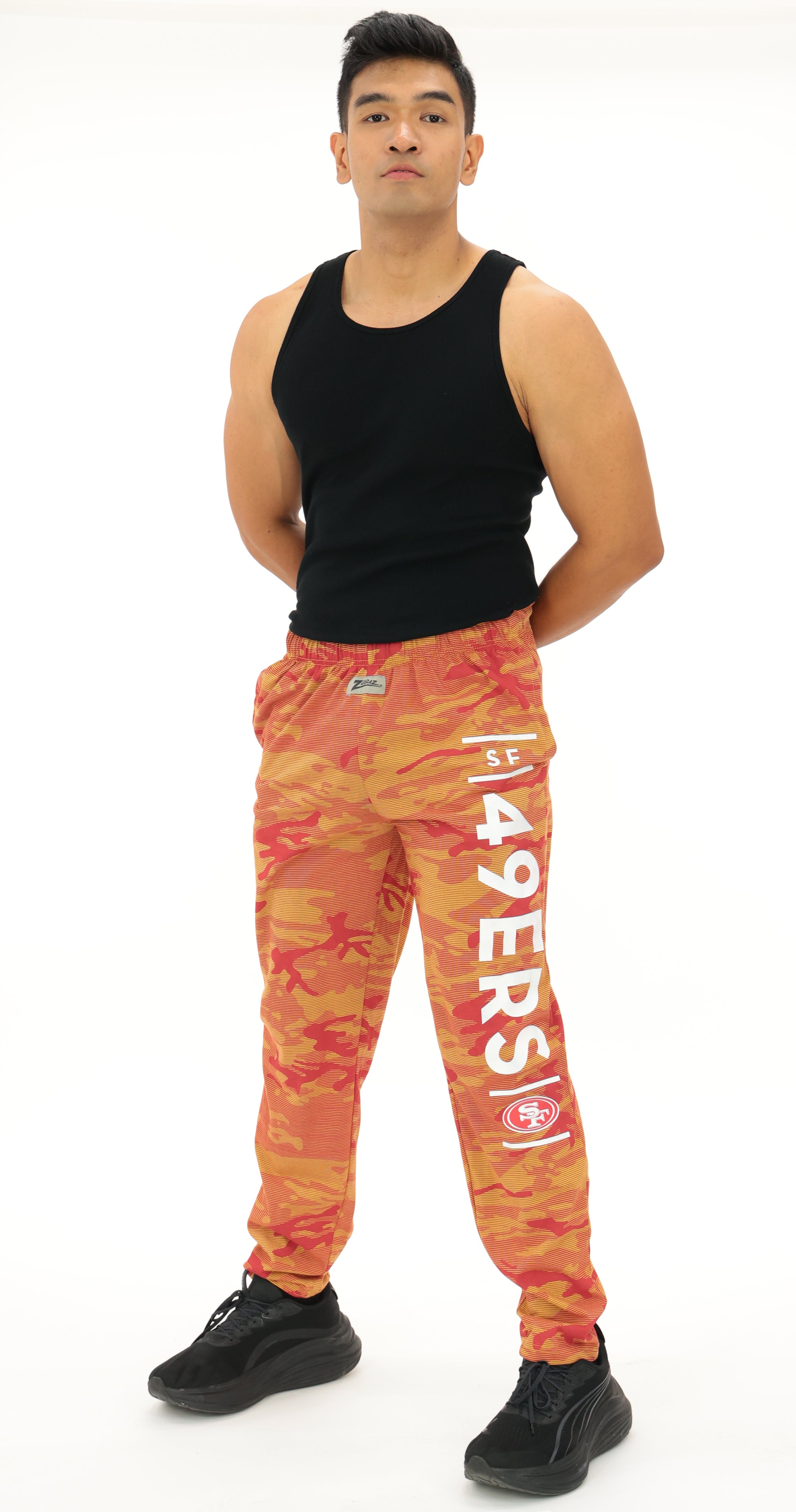 Zubaz NFL Adult Unisex Z88 Camo Lines Pants, San Francisco 49ers