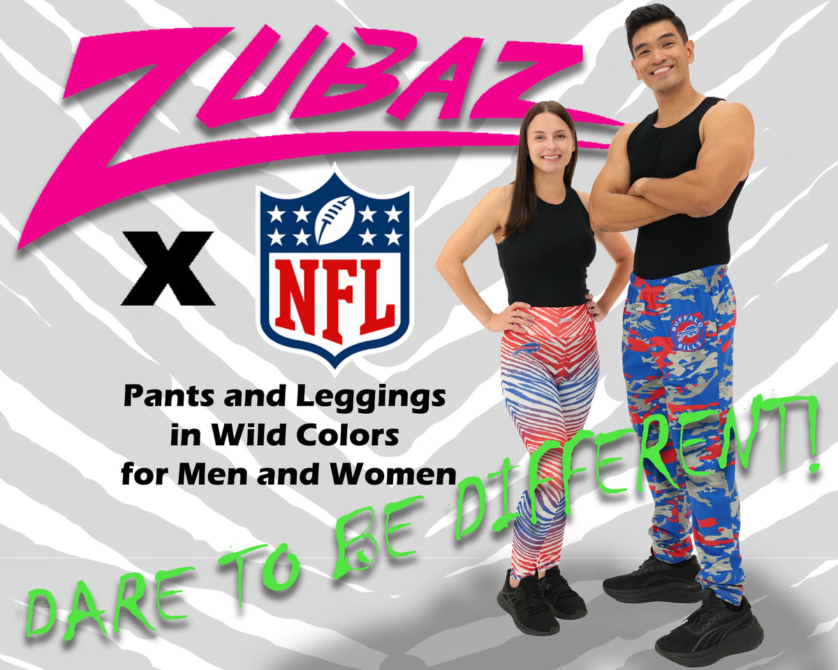 Zubaz NFL Adult Unisex Z88 Embroidered Leaf 3 Color Pants, Buffalo Bills