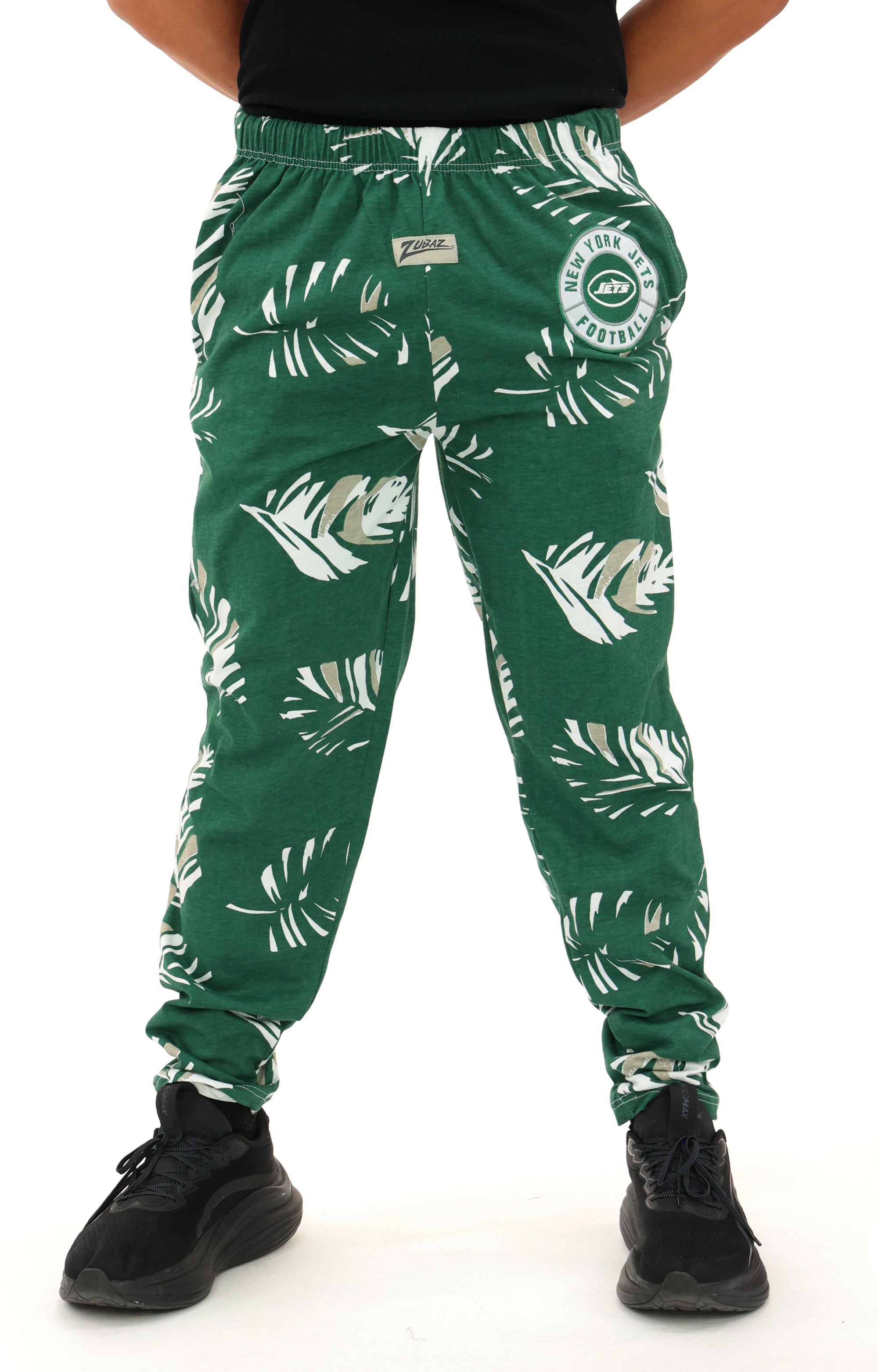 Zubaz NFL Adult Unisex Z88 Embroidered Leaf 3 Color Pants, New York Jets