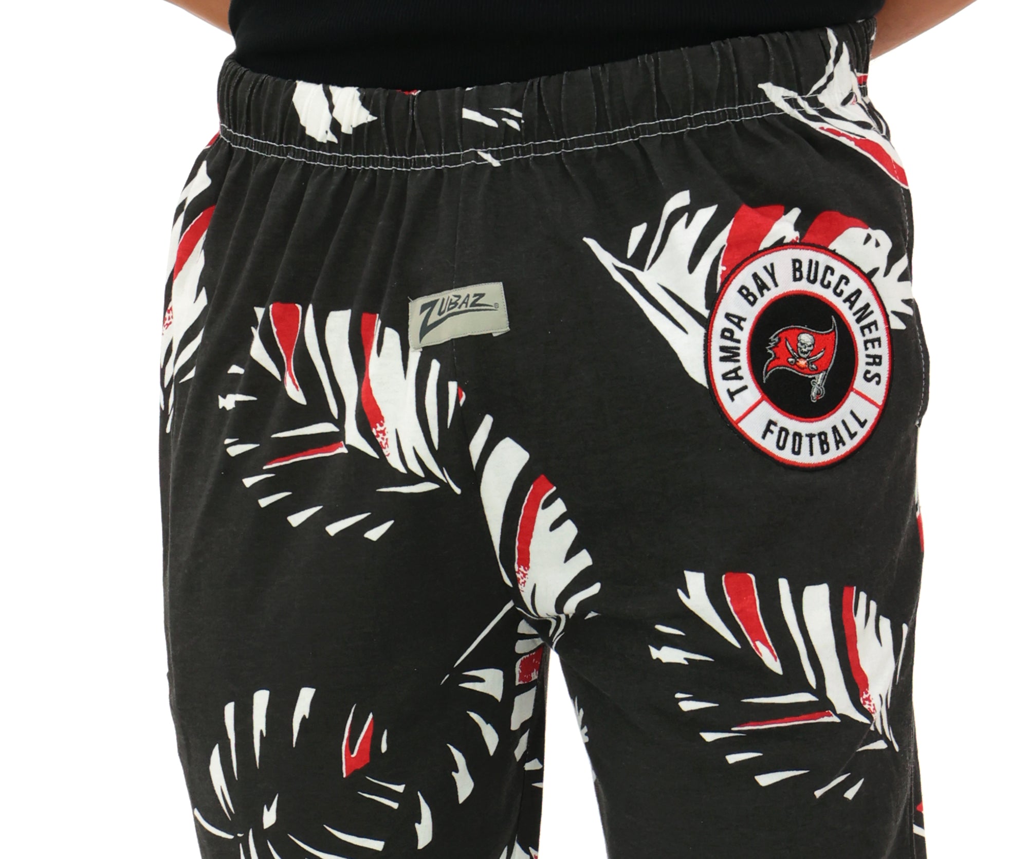 Zubaz NFL Adult Unisex Z88 Embroidered Leaf 3 Color Pants, Tampa Bay Buccaneers