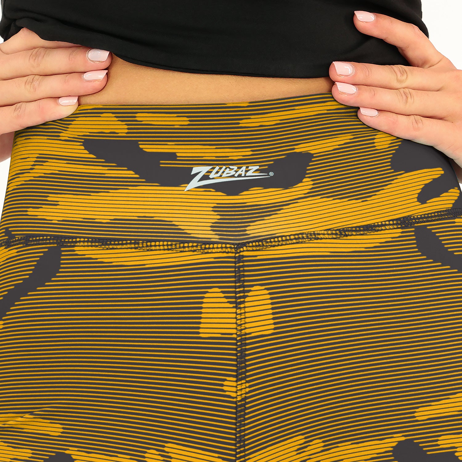 Zubaz NFL Women's Goal Line Camo Line Leggings, Pittsburgh Steelers