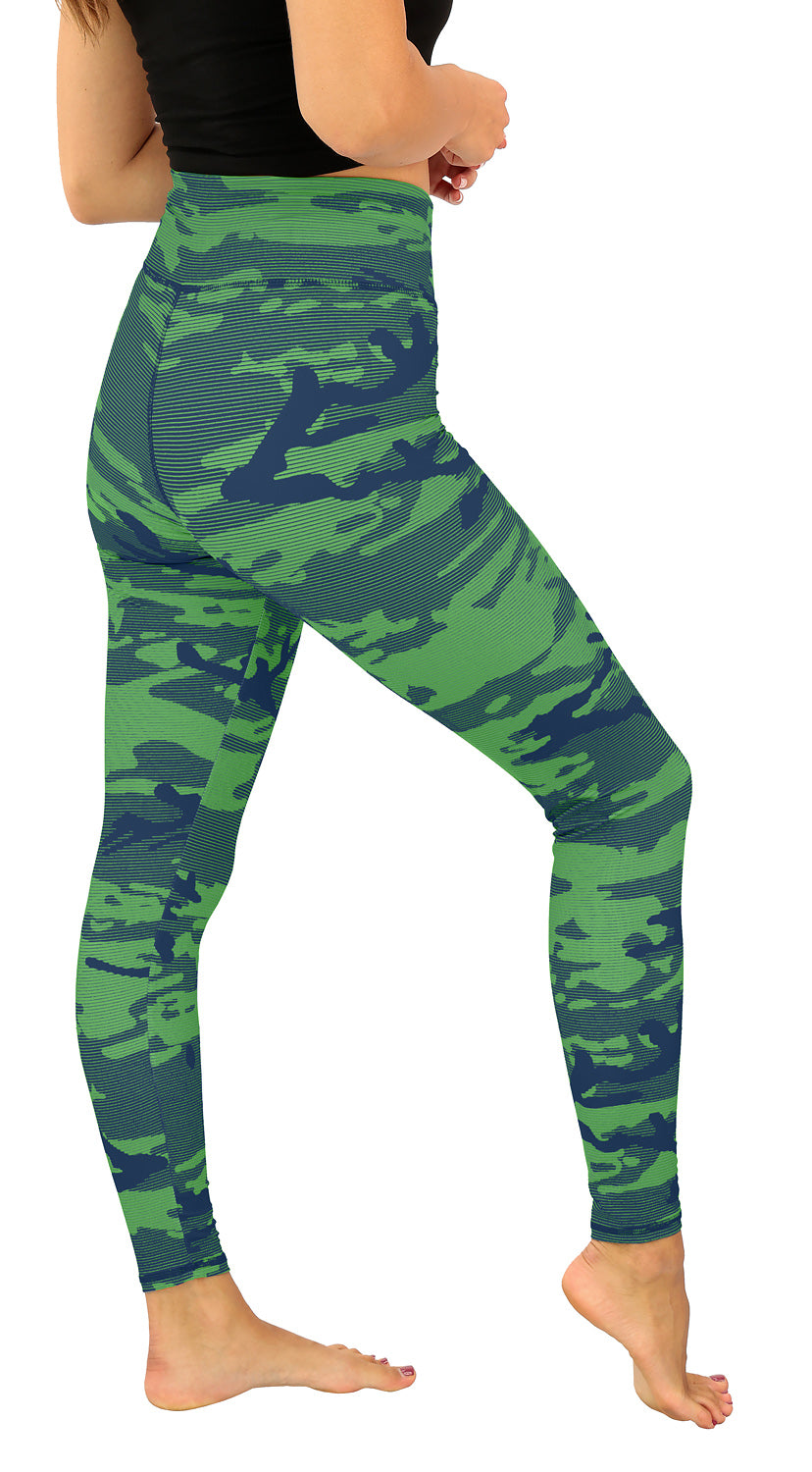 Zubaz NFL Women's Goal Line Camo Line Leggings, Seattle Seahawks