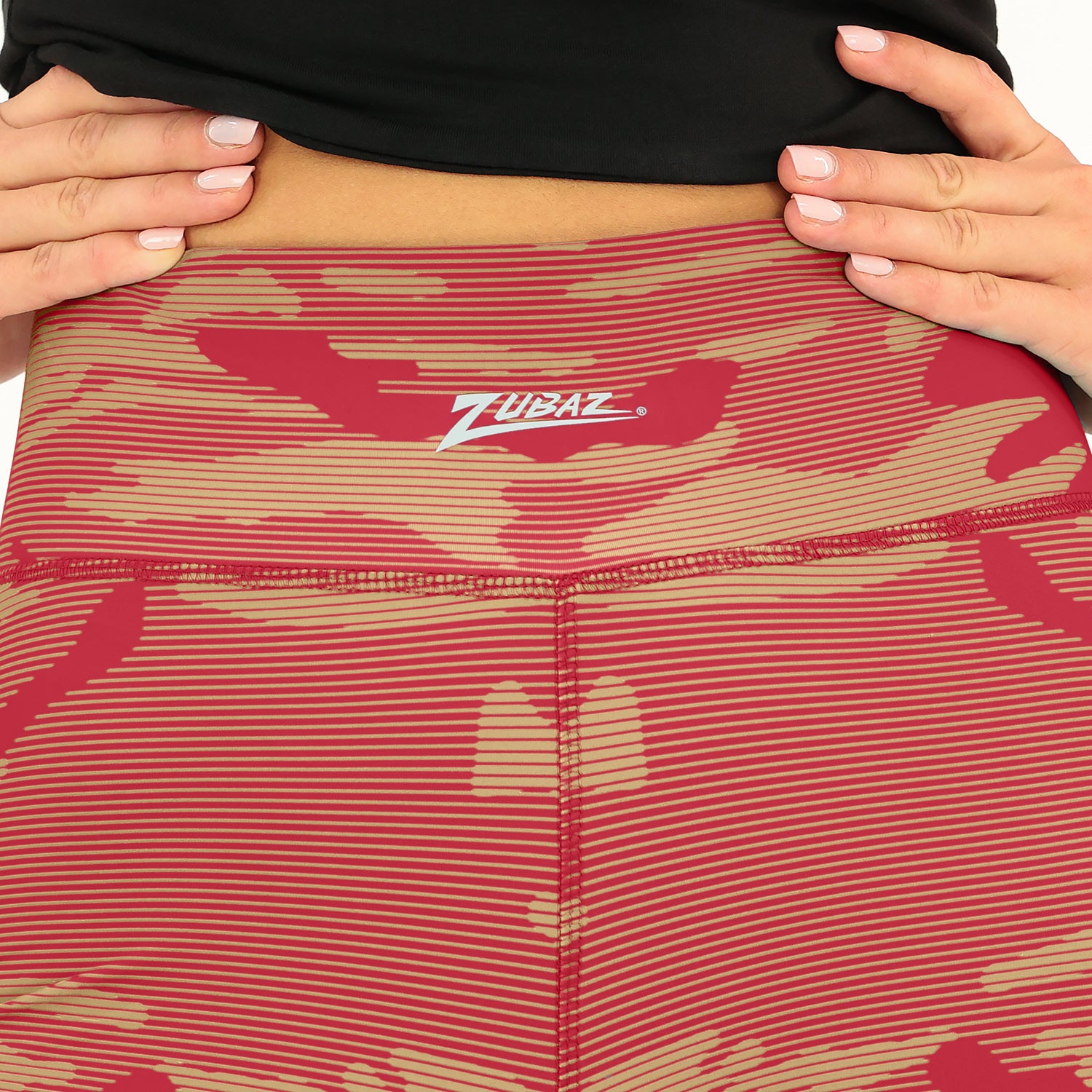 Zubaz NFL Women's Goal Line Camo Line Leggings, San Francisco 49ers