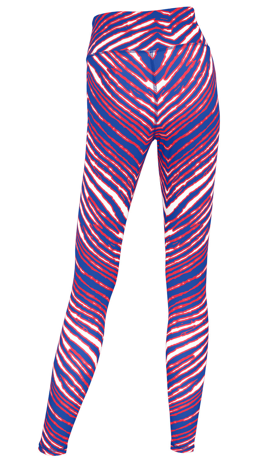 Zubaz NFL Women's Embroidered 3 Color Zebra Leggings, New York Giants