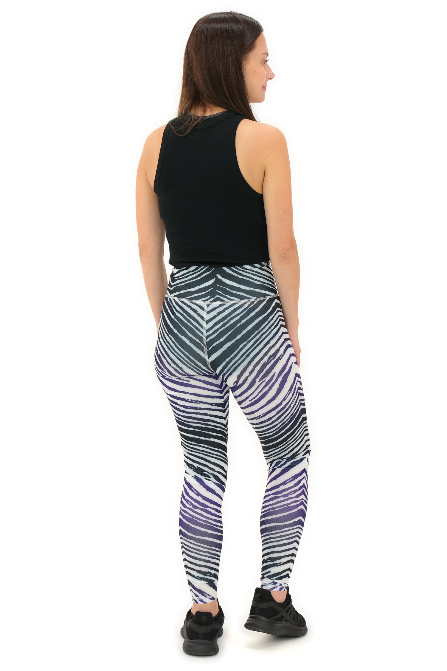 Zubaz NFL Women's Primary Logo Zebra Ombre Leggings, Baltimore Ravens