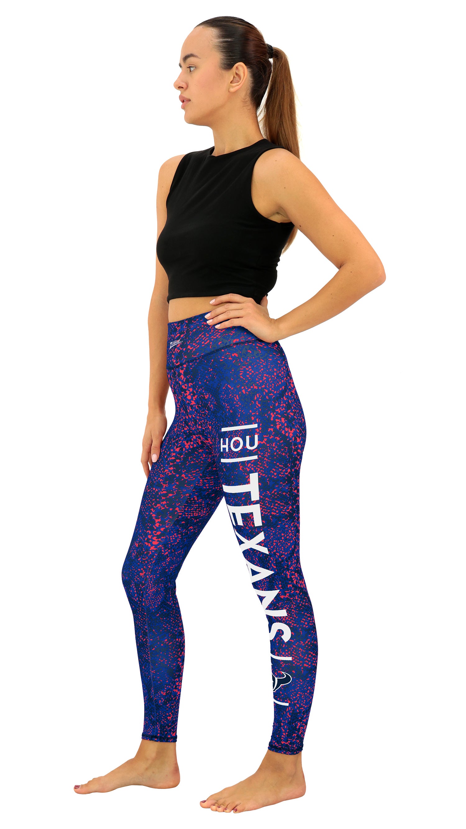Zubaz NFL Women's Field Goal Primary Post Leggings, Houston Texans