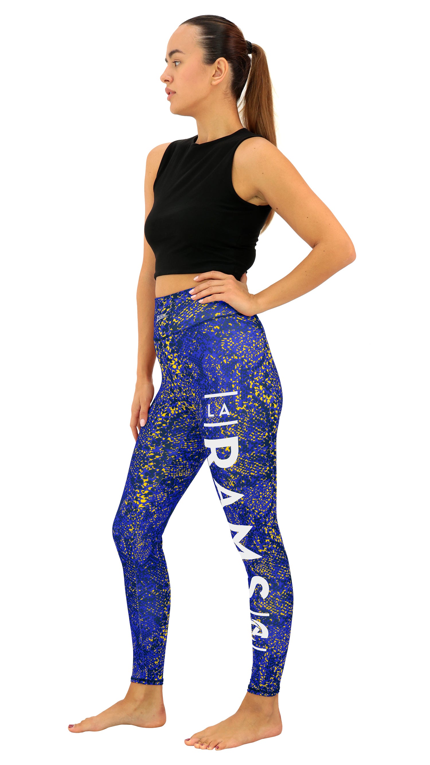 Zubaz NFL Women's Field Goal Primary Post Leggings, Los Angeles Rams