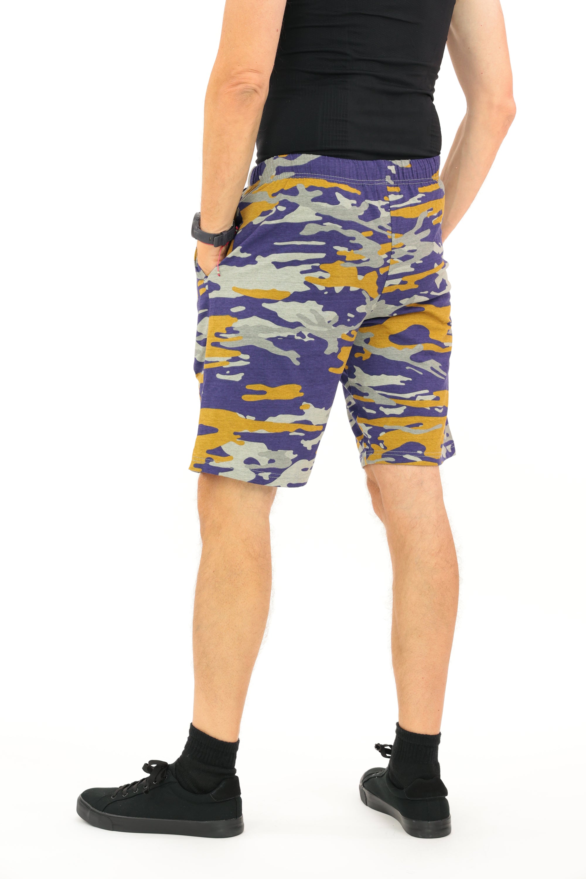 Zubaz NFL Adult Unisex Z88 Embroidered Alt Camo Shorts, Baltimore Rave
