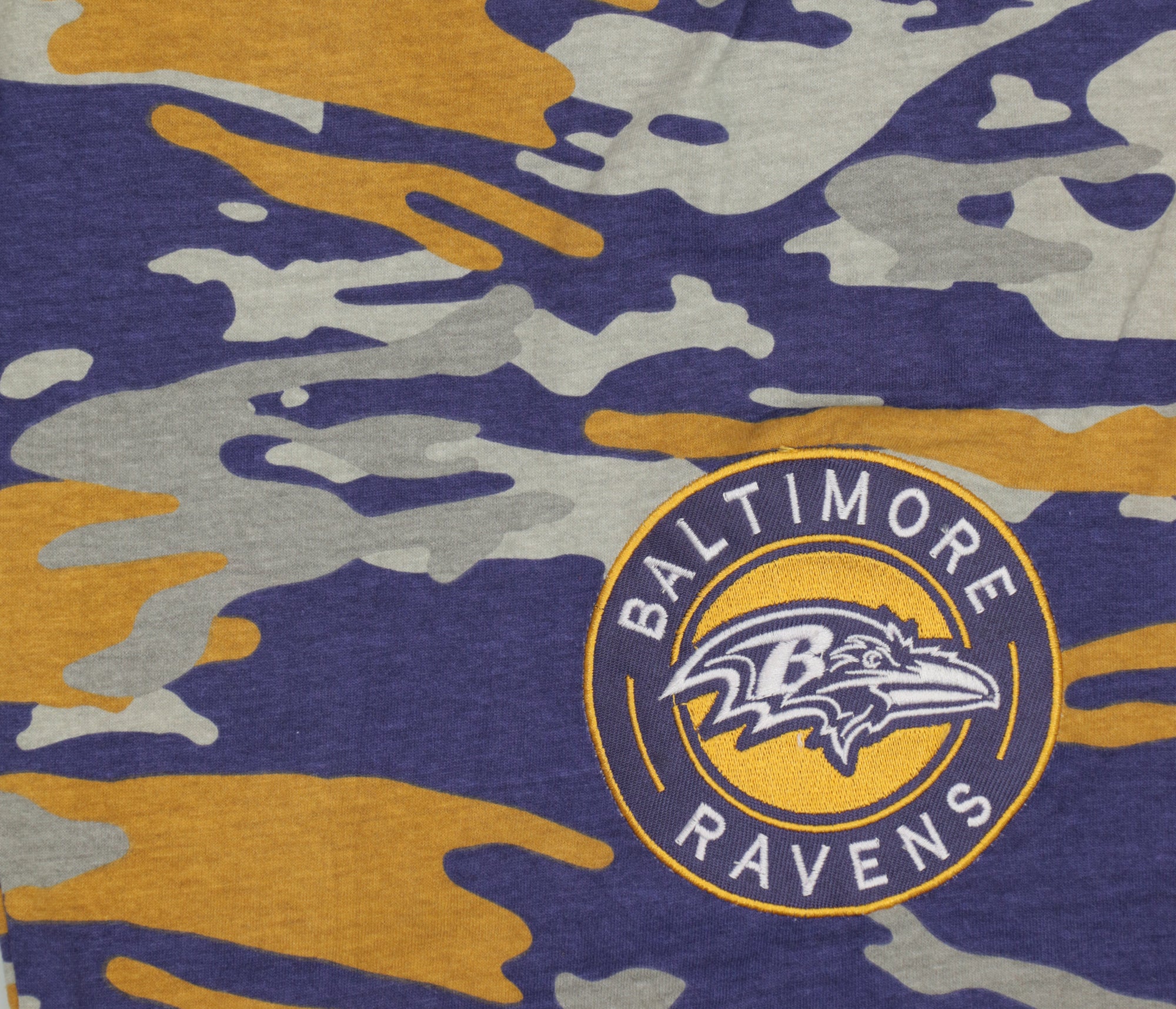 Zubaz NFL Adult Unisex Z88 Embroidered Alt Camo Shorts, Baltimore Ravens