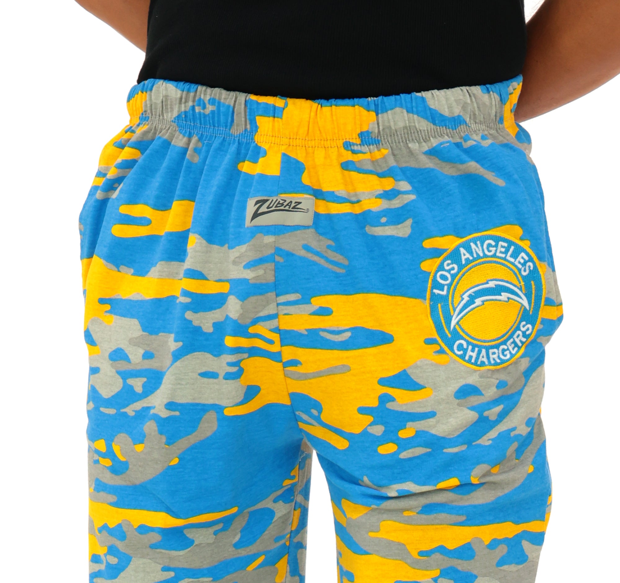 Zubaz NFL Adult Unisex Z88 Embroidered Alt Camo Pants, Los Angeles Chargers