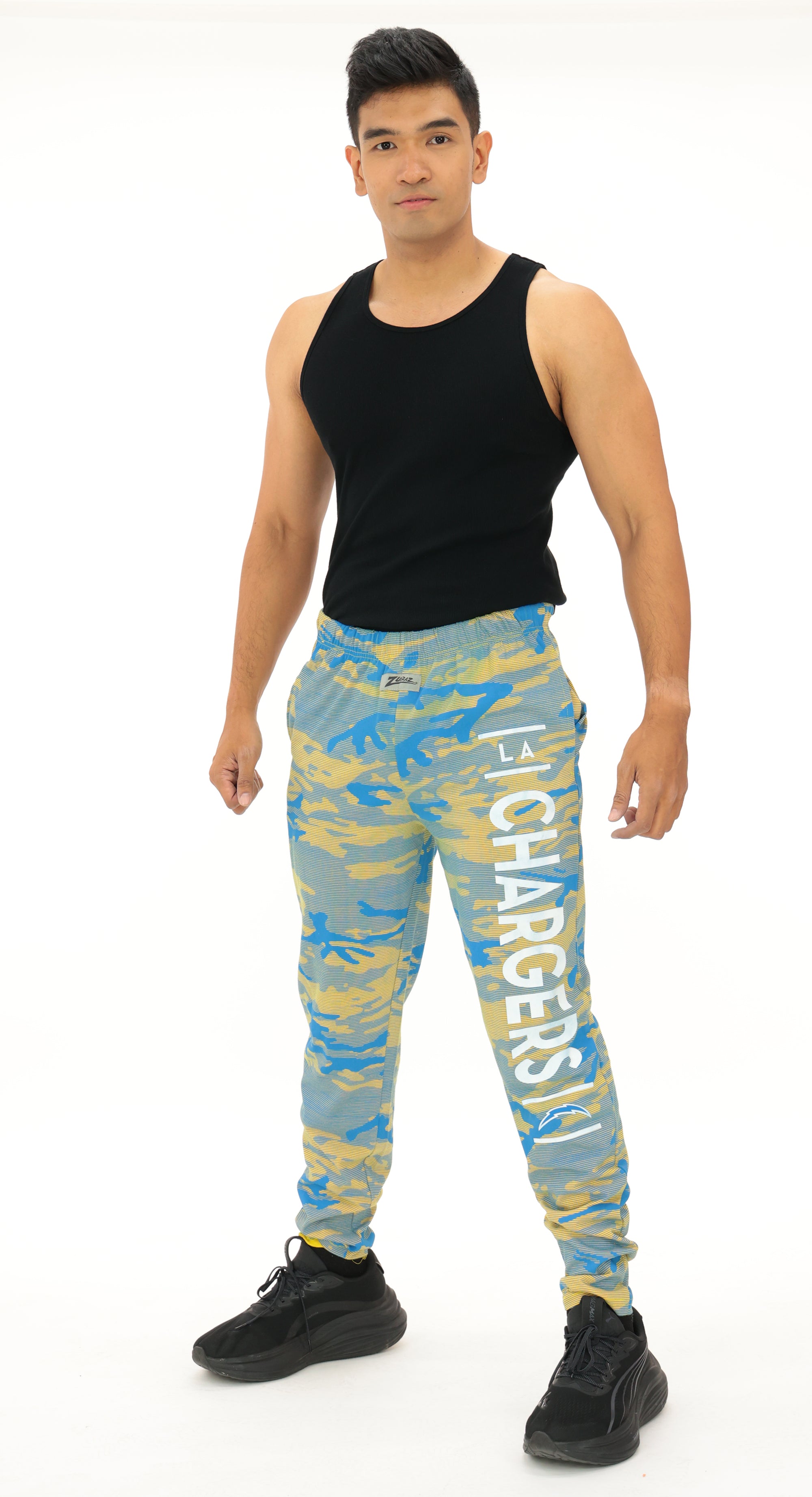 Zubaz NFL Adult Unisex Z88 Camo Lines Pants, Los Angeles Chargers