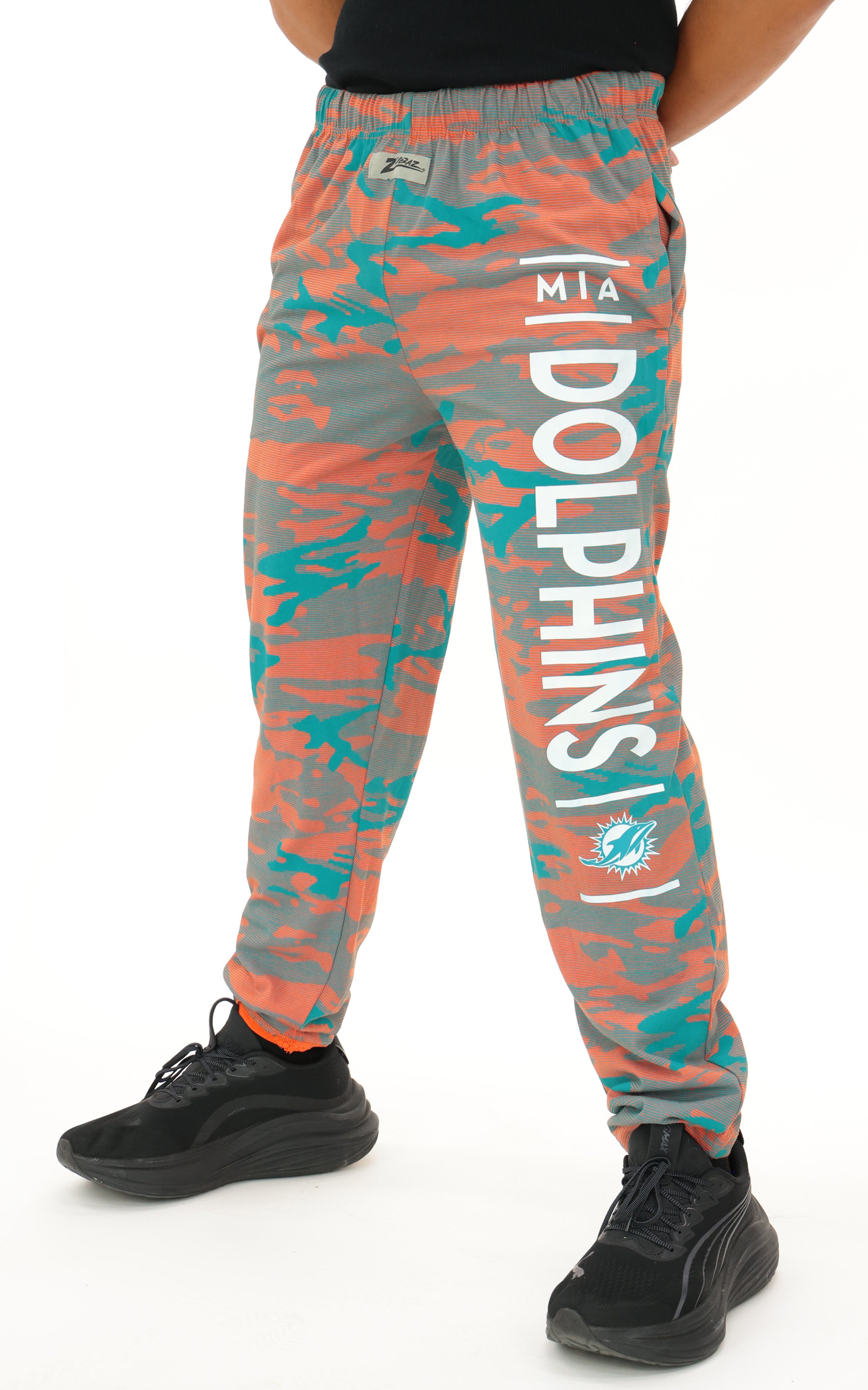 Zubaz NFL Adult Unisex Z88 Camo Lines Pants, Miami Dolphins