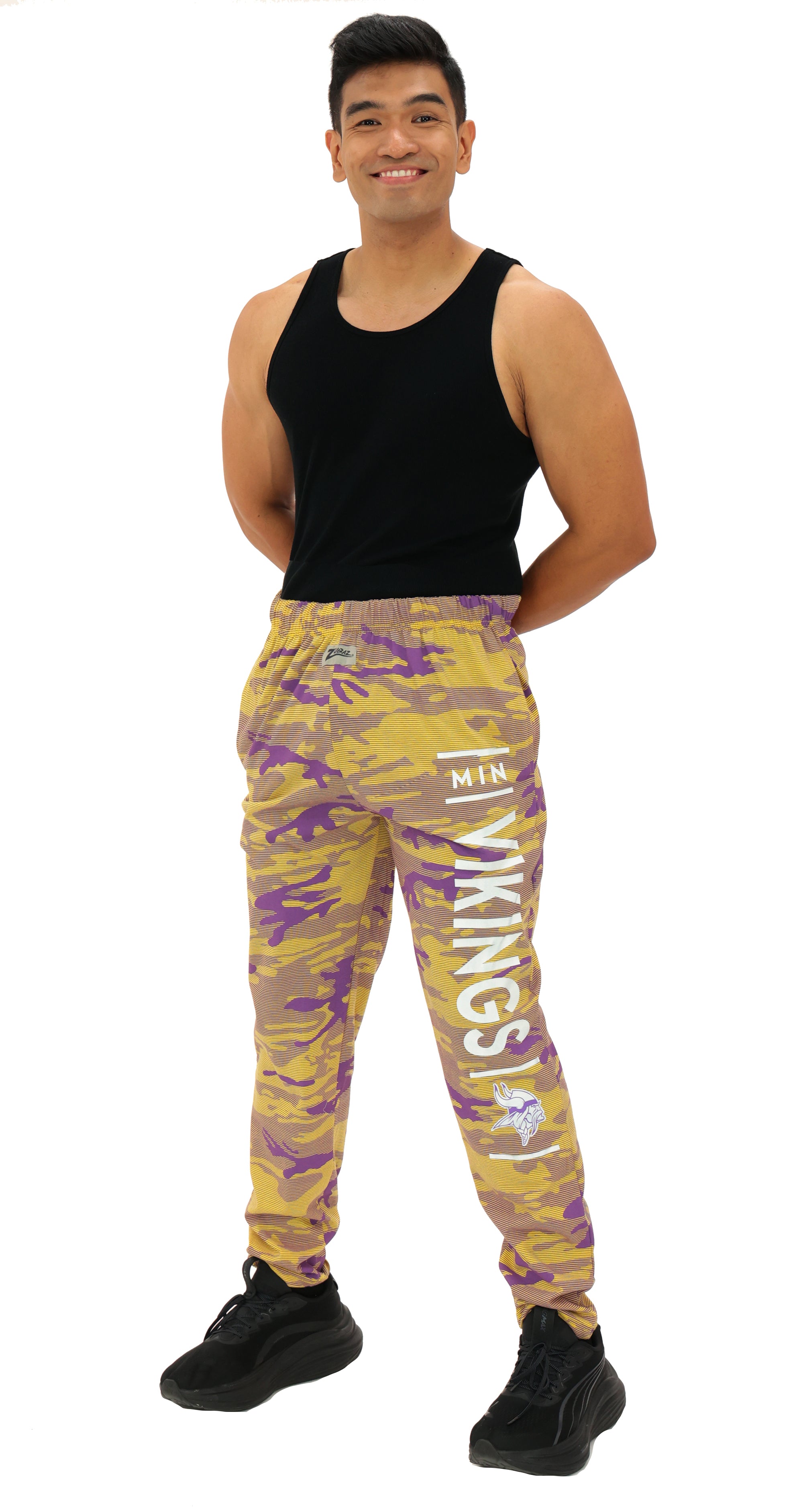 Zubaz NFL Adult Unisex Z88 Camo Lines Pants, Minnesota Vikings