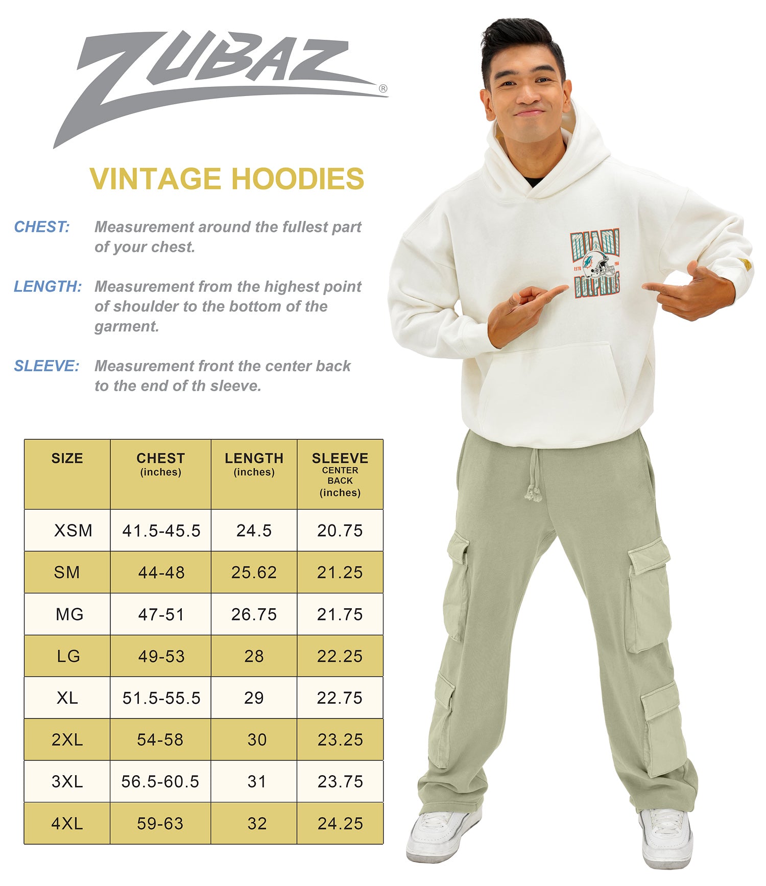 Zubaz NFL  UNISEX 90s Helmet Drop Shoulder Hoodies-Off White, CHICAGO BEARS - Official NFL Bears Zubaz Apparel (11 of 13)