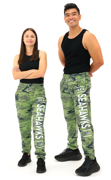 Zubaz NFL Adult Unisex Z88 Camo Lines Pants, Seattle Seahawks