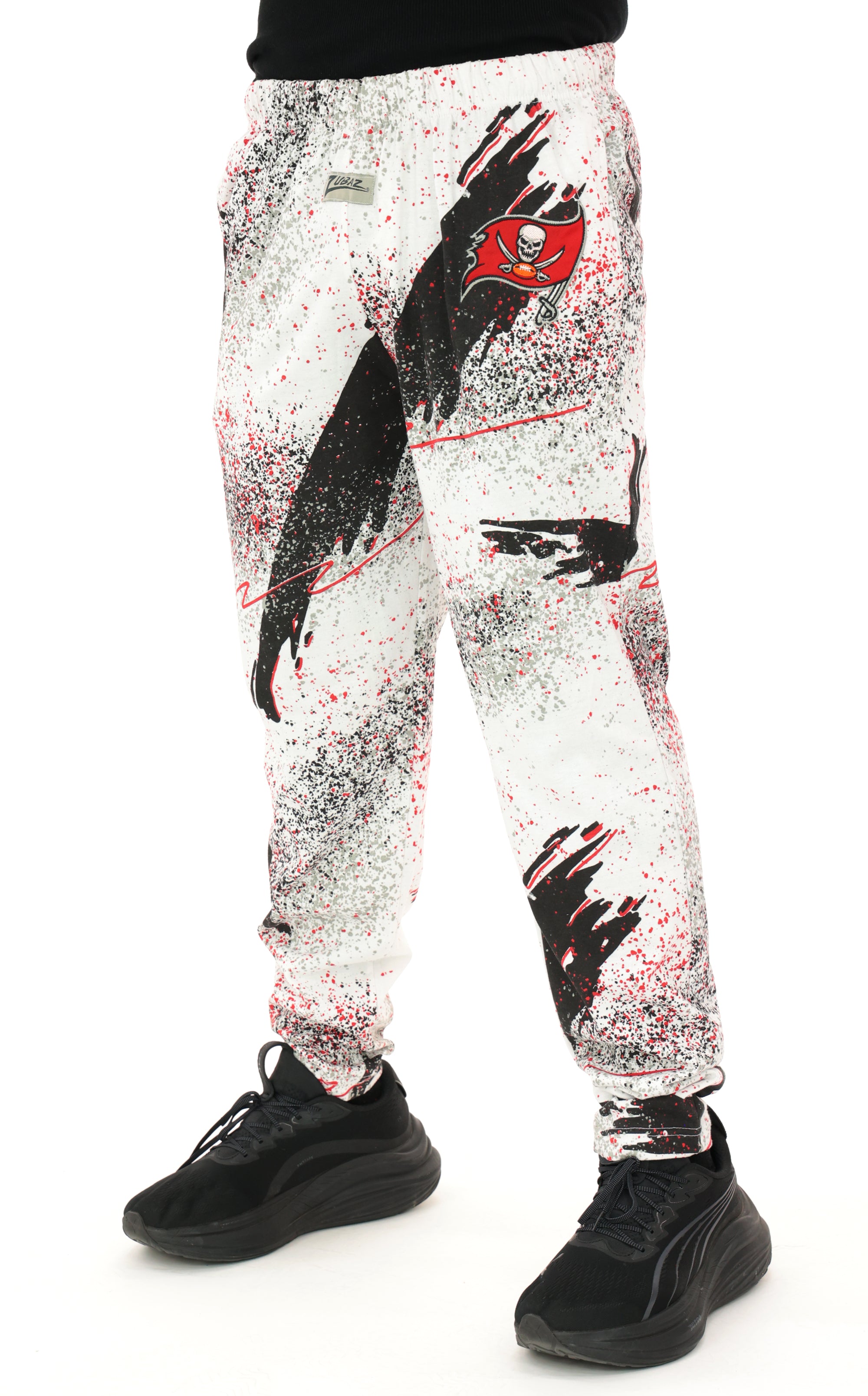 Zubaz NFL Adult Unisex Z88 Embroidered Confetti 3 Color Pants, Tampa Bay Buccaneers