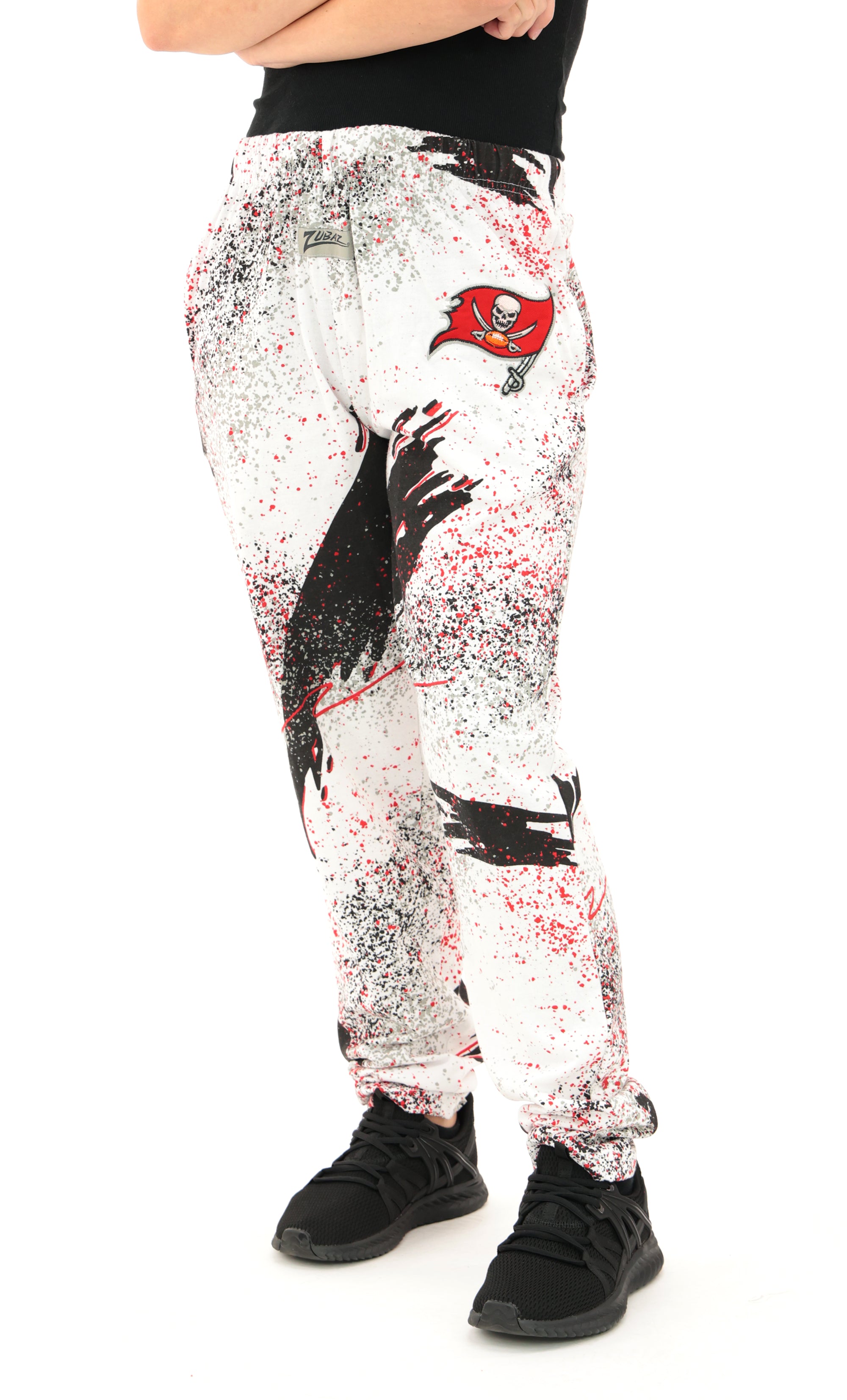 Zubaz NFL Adult Unisex Z88 Embroidered Confetti 3 Color Pants, Tampa Bay Buccaneers