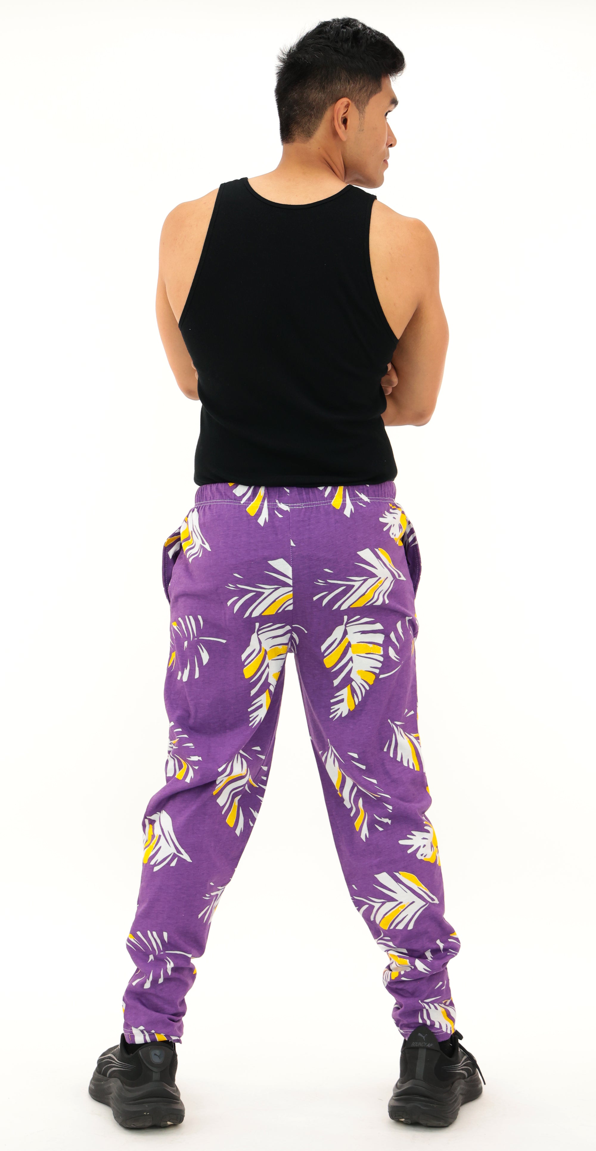 Zubaz NFL Adult Unisex Z88 Embroidered Leaf 3 Color Pants, Minnesota Vikings