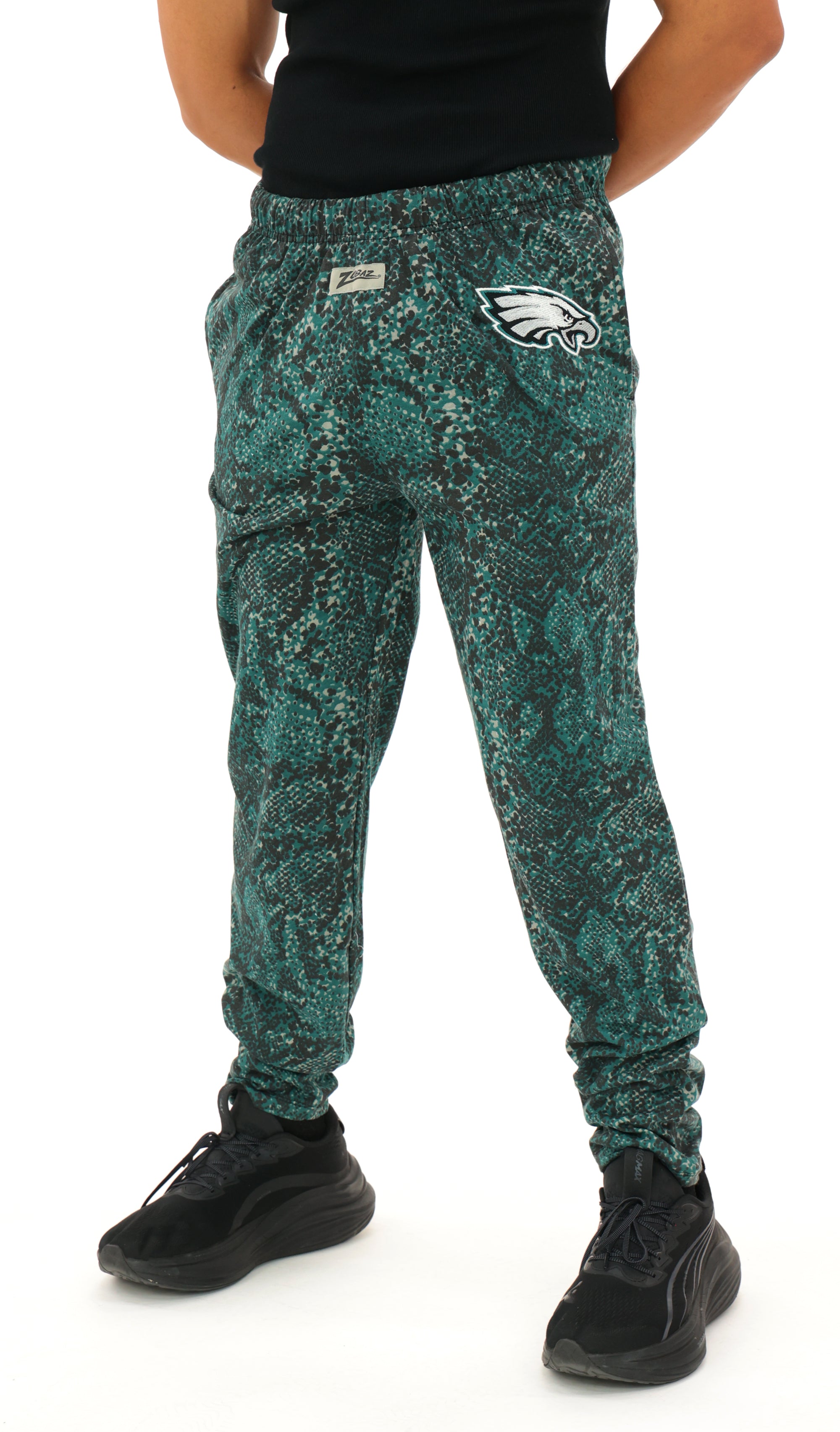 Zubaz NFL Adult Unisex Z88 Embroidered Post Pattern Pants, Philadelphia Eagles
