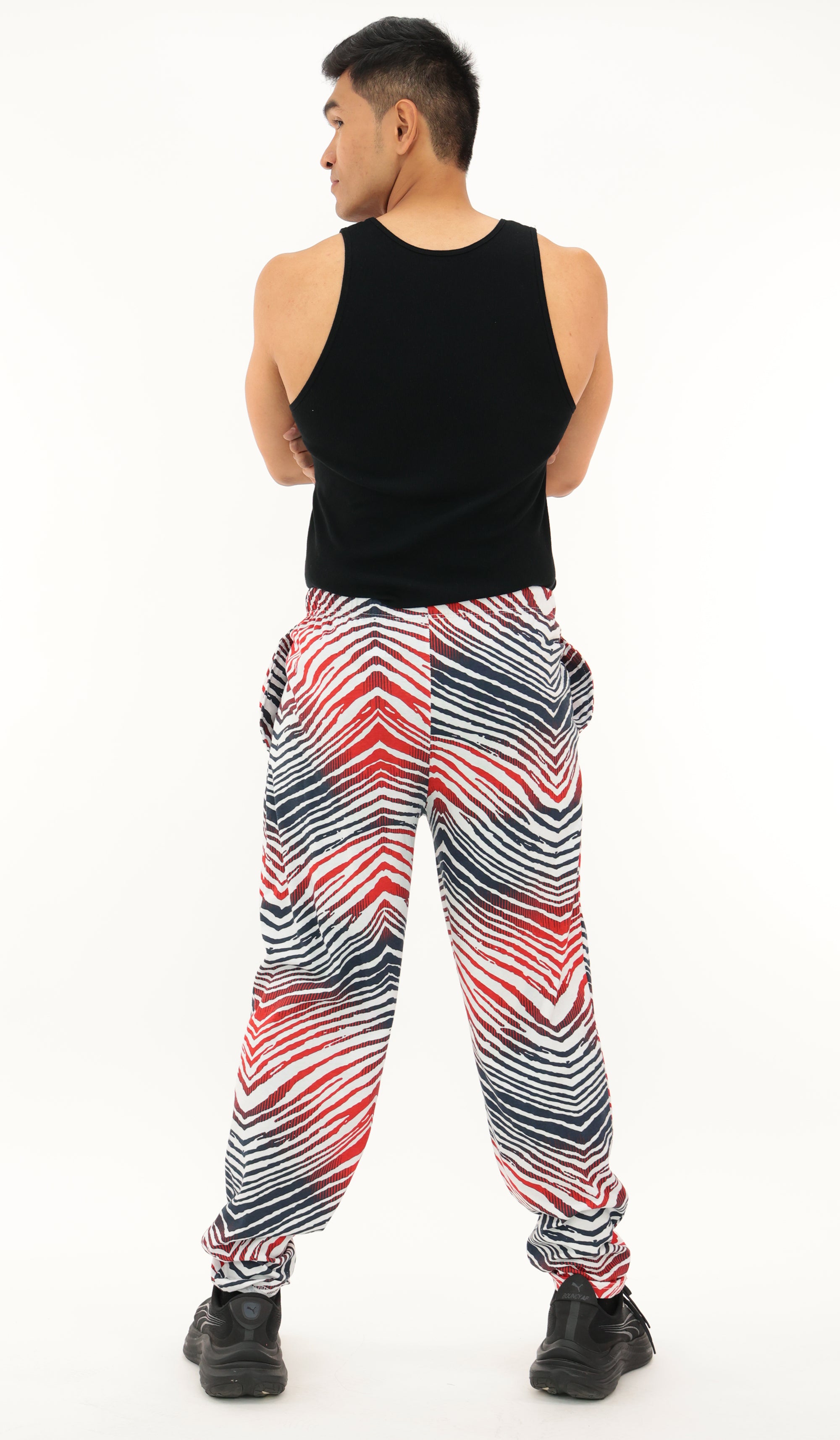 Zubaz NFL Adult Unisex Z88 Embroidered Zebra Ombre TMC Pants, Houston Texans