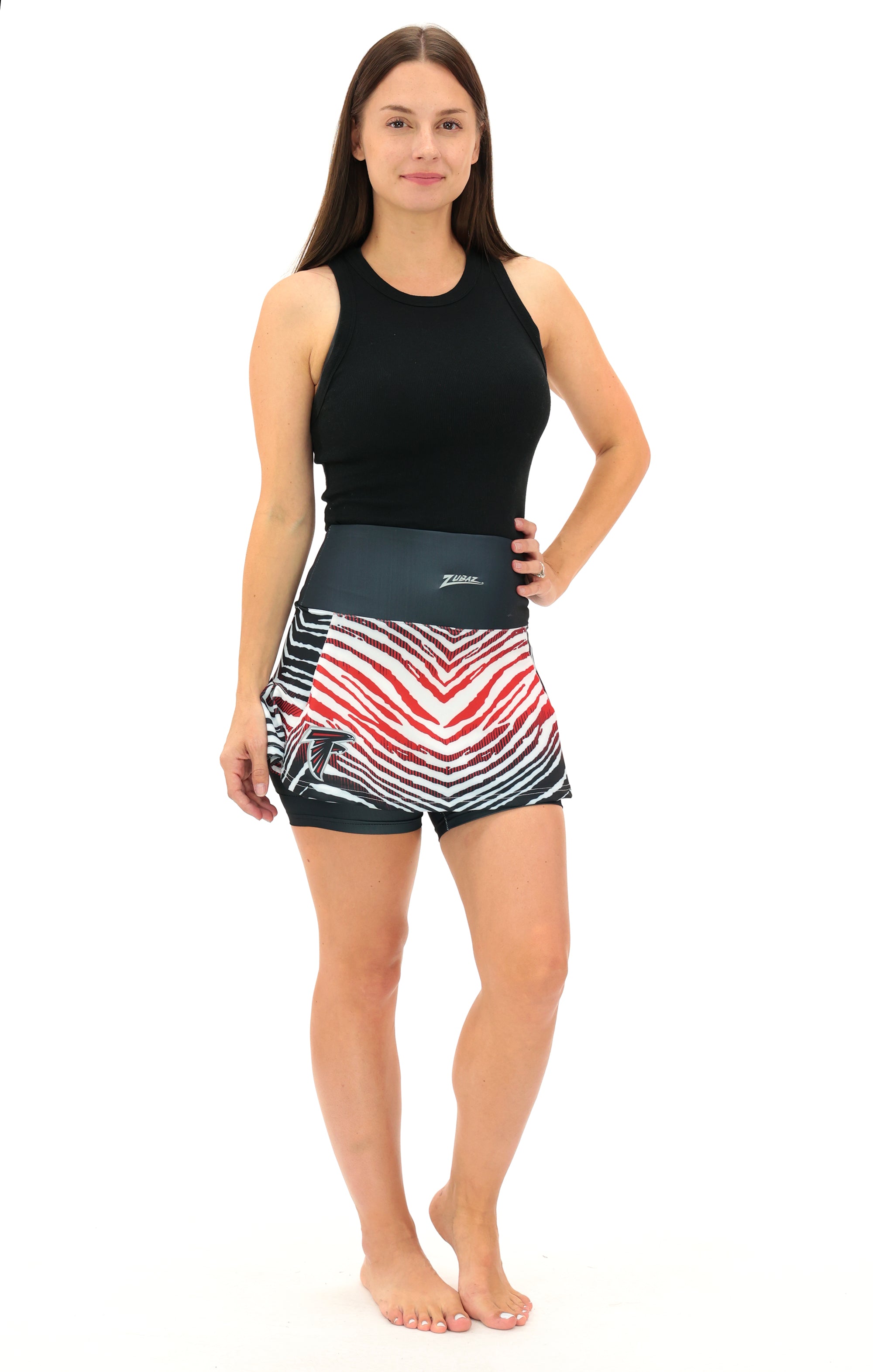 Zubaz NFL Women's Zebra Ombre Skort Team Primary Logo, Atlanta Falcons