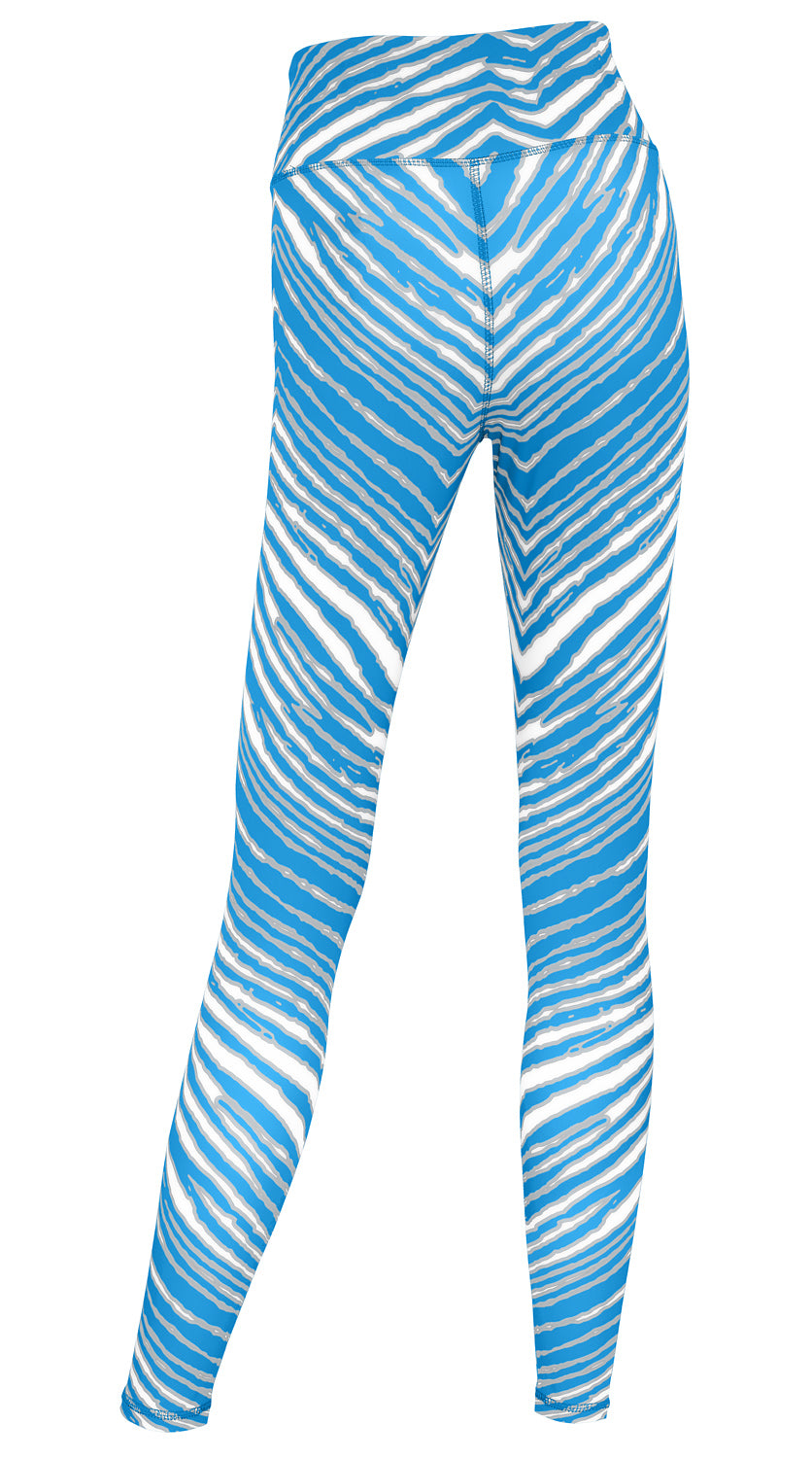 Zubaz NFL Women's Embroidered 3 Color Zebra Leggings, Detroit Lions