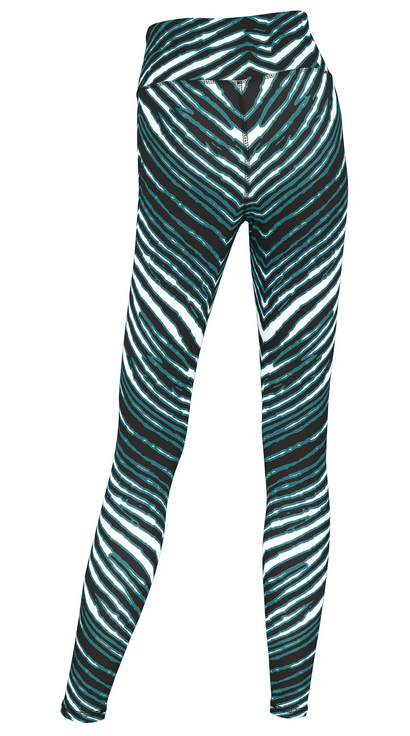 Zubaz NFL Women's Embroidered 3 Color Zebra Leggings, Philadelphia Eagles