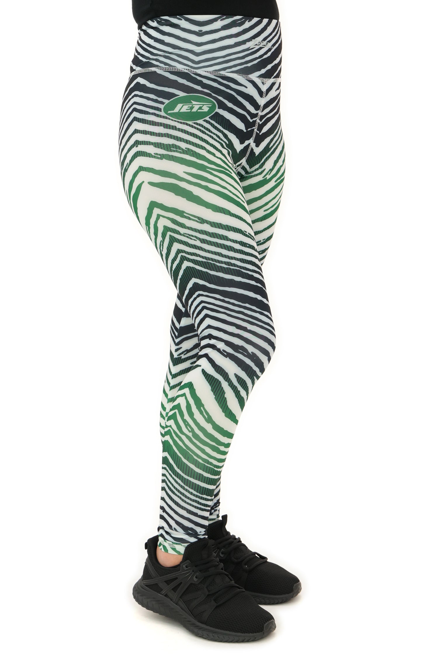 Zubaz NFL Women's Primary Logo Zebra Ombre Leggings, New York Jets