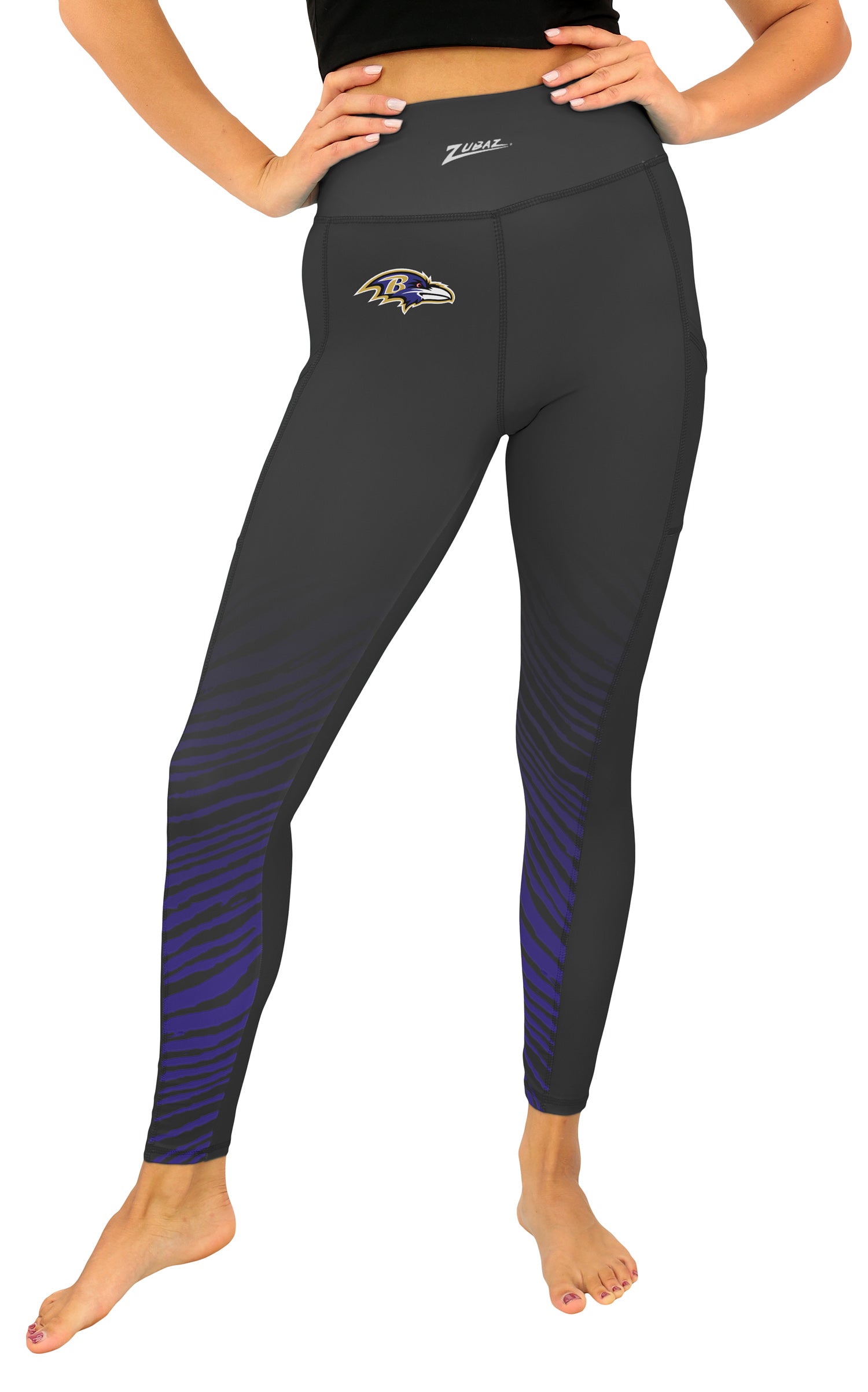 Zubaz NFL Women's Fade Primary Logo Leggings, Baltimore Ravens
