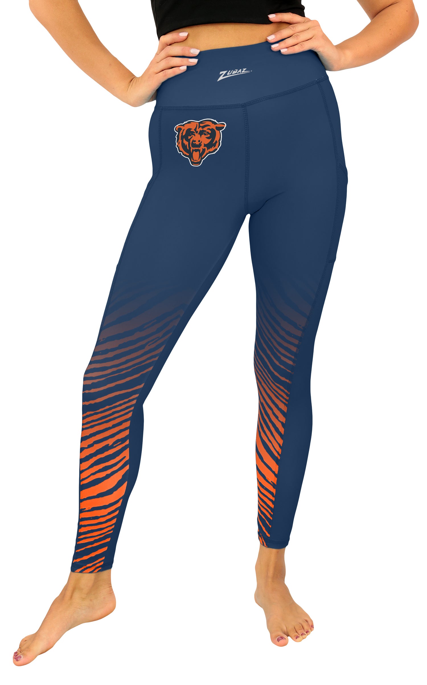 Zubaz NFL Women's Fade Primary Logo Leggings, Chicago Bears