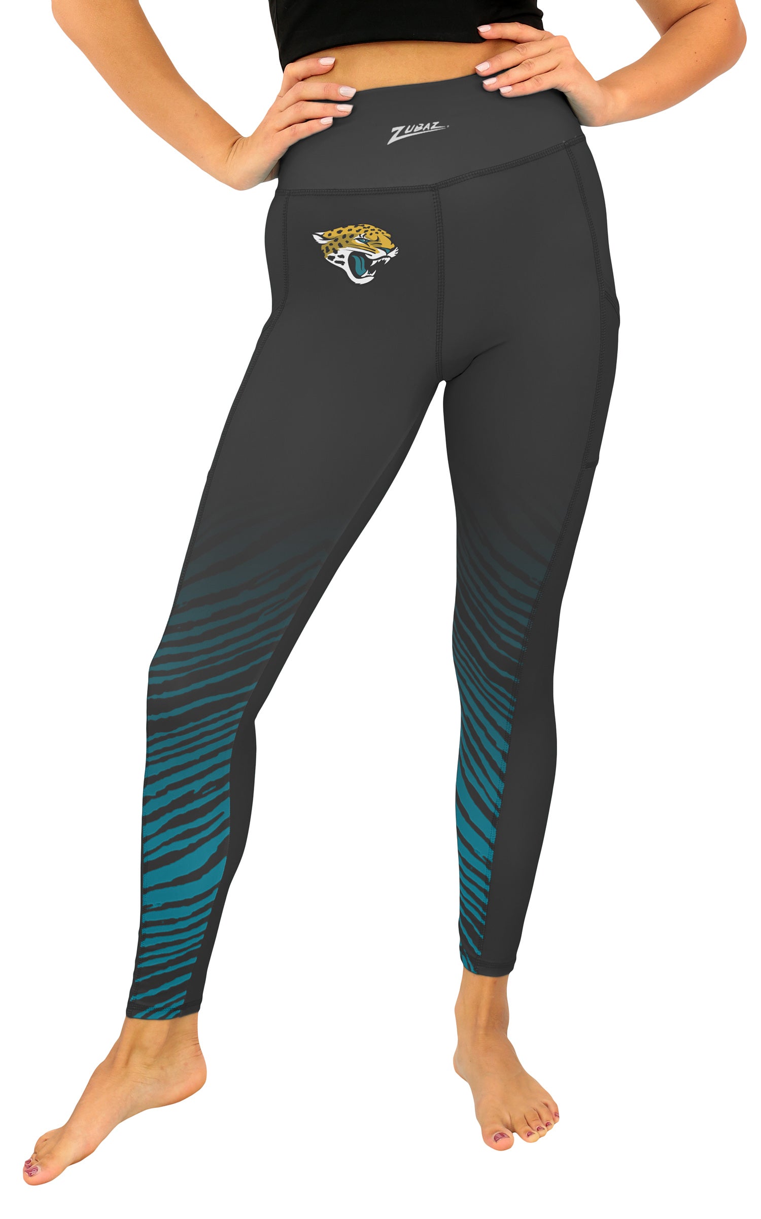 Zubaz NFL Women's Fade Primary Logo Leggings, Jacksonville Jaguars