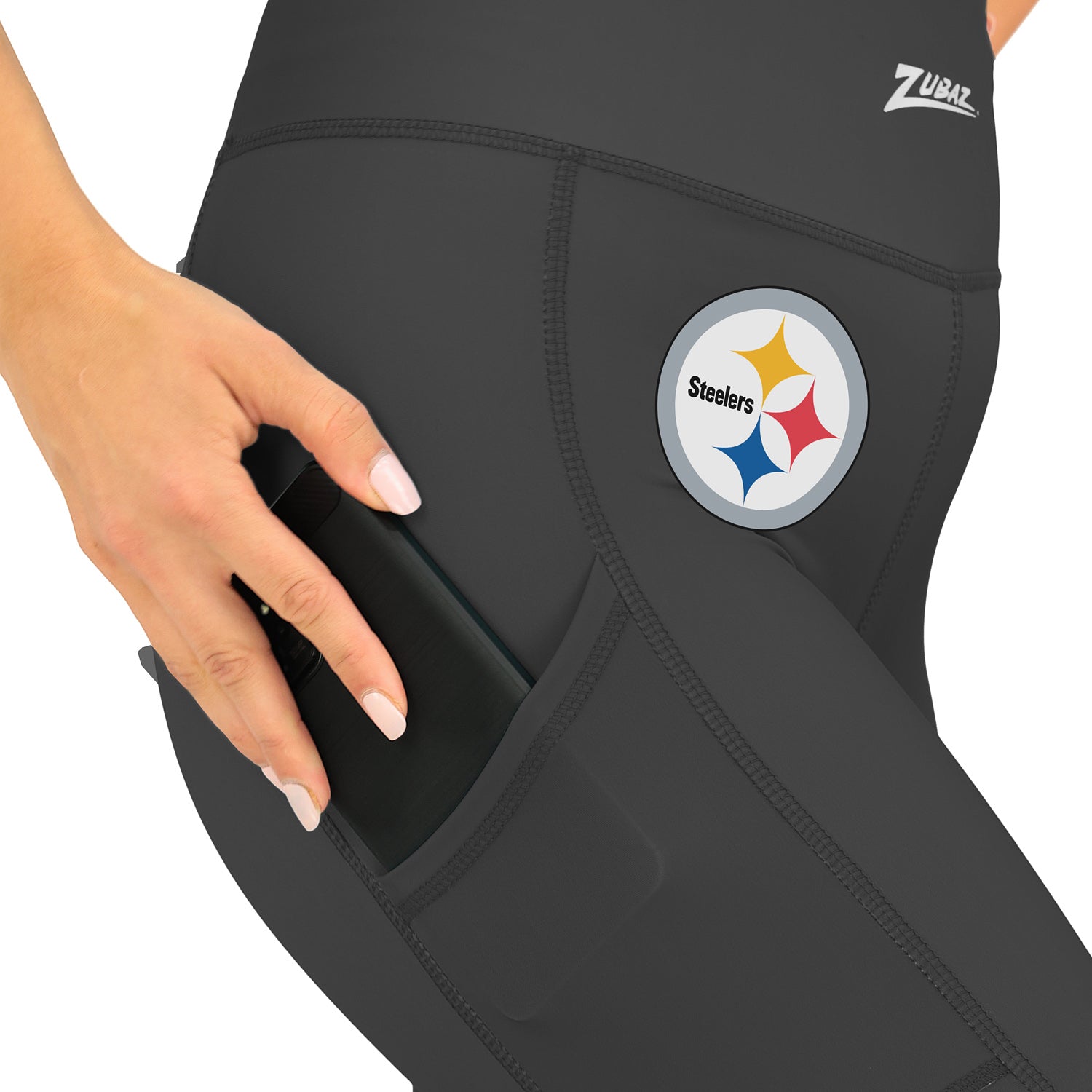 Zubaz NFL Women's Fade Primary Logo Leggings, Pittsburgh Steelers