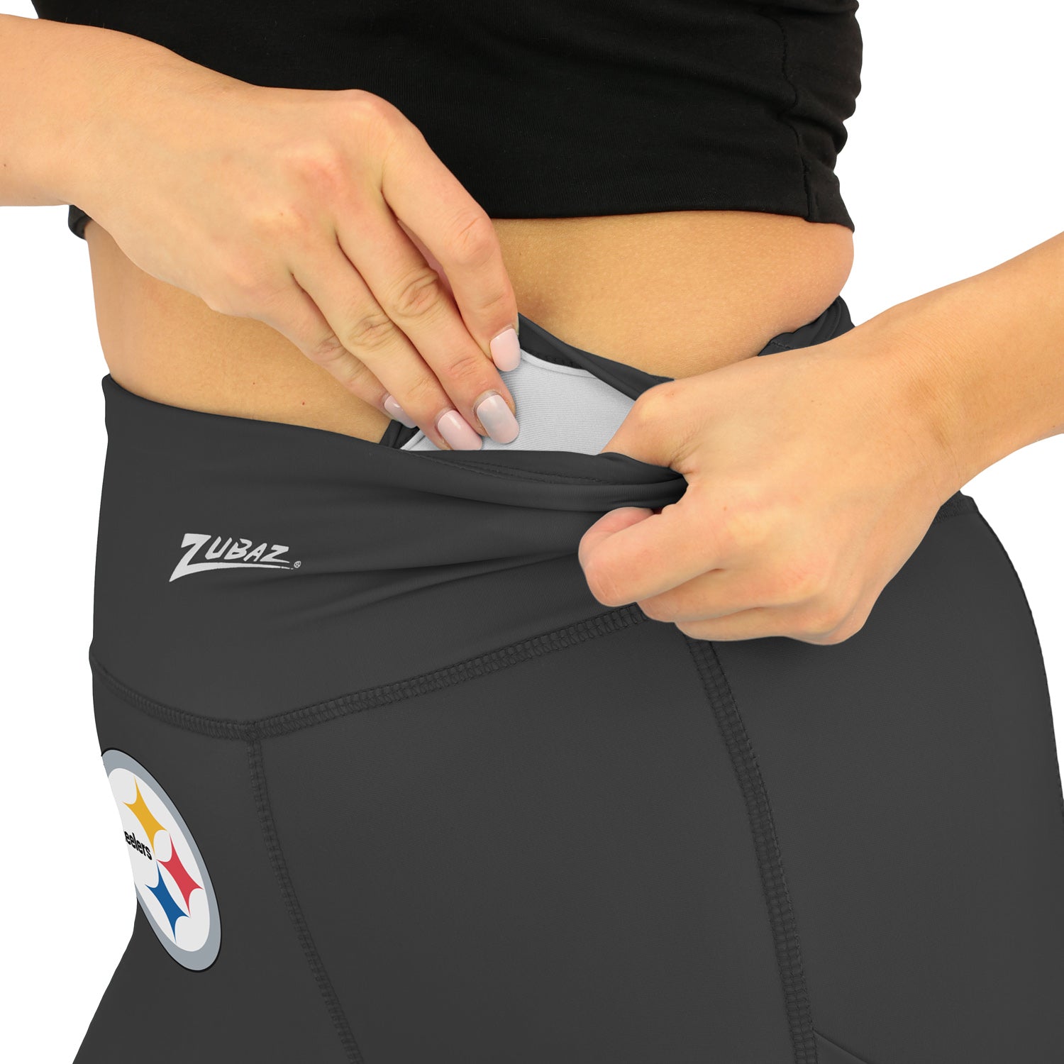 Zubaz NFL Women's Fade Primary Logo Leggings, Pittsburgh Steelers