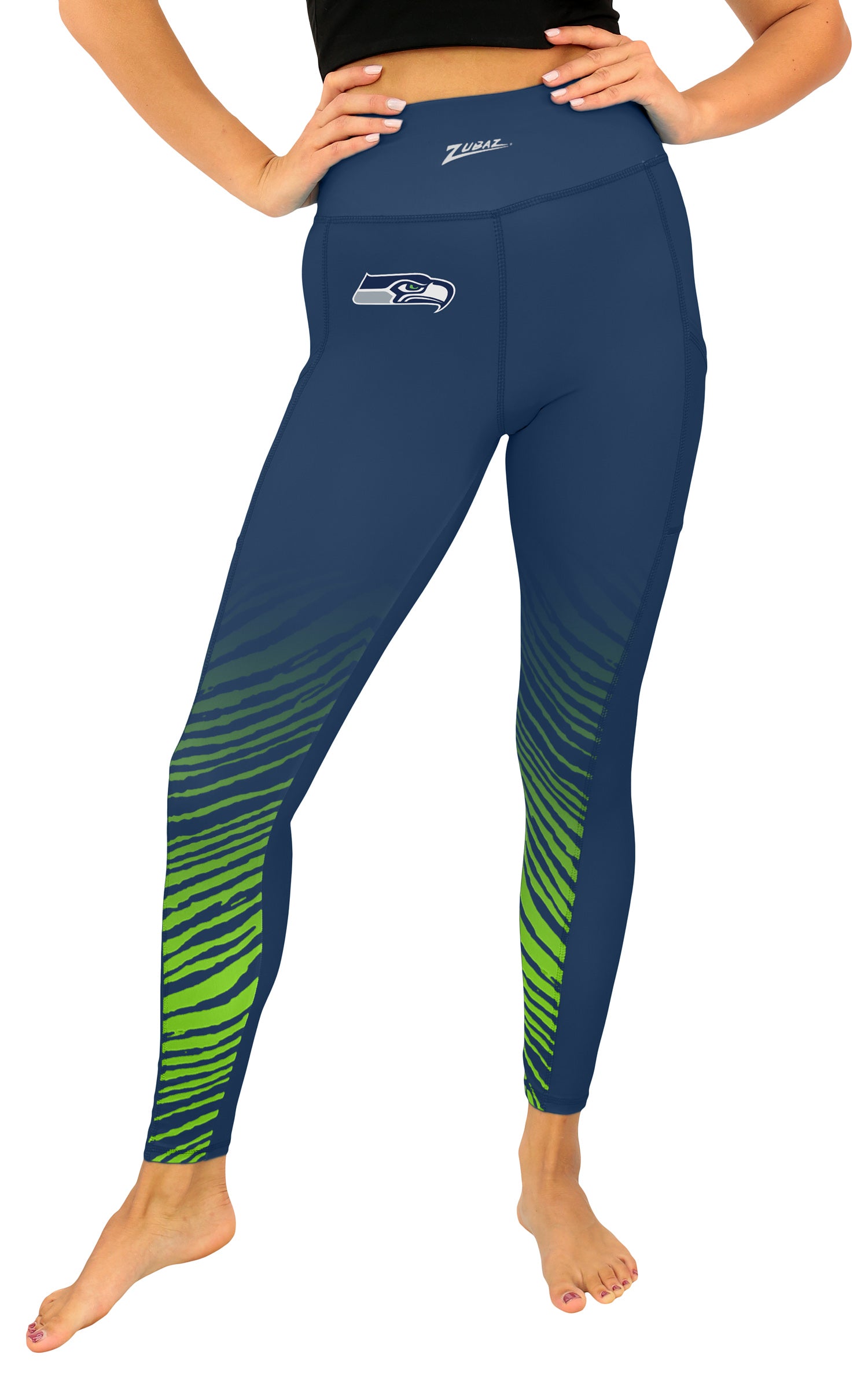 Zubaz NFL Women's Fade Primary Logo Leggings, Seattle Seahawks